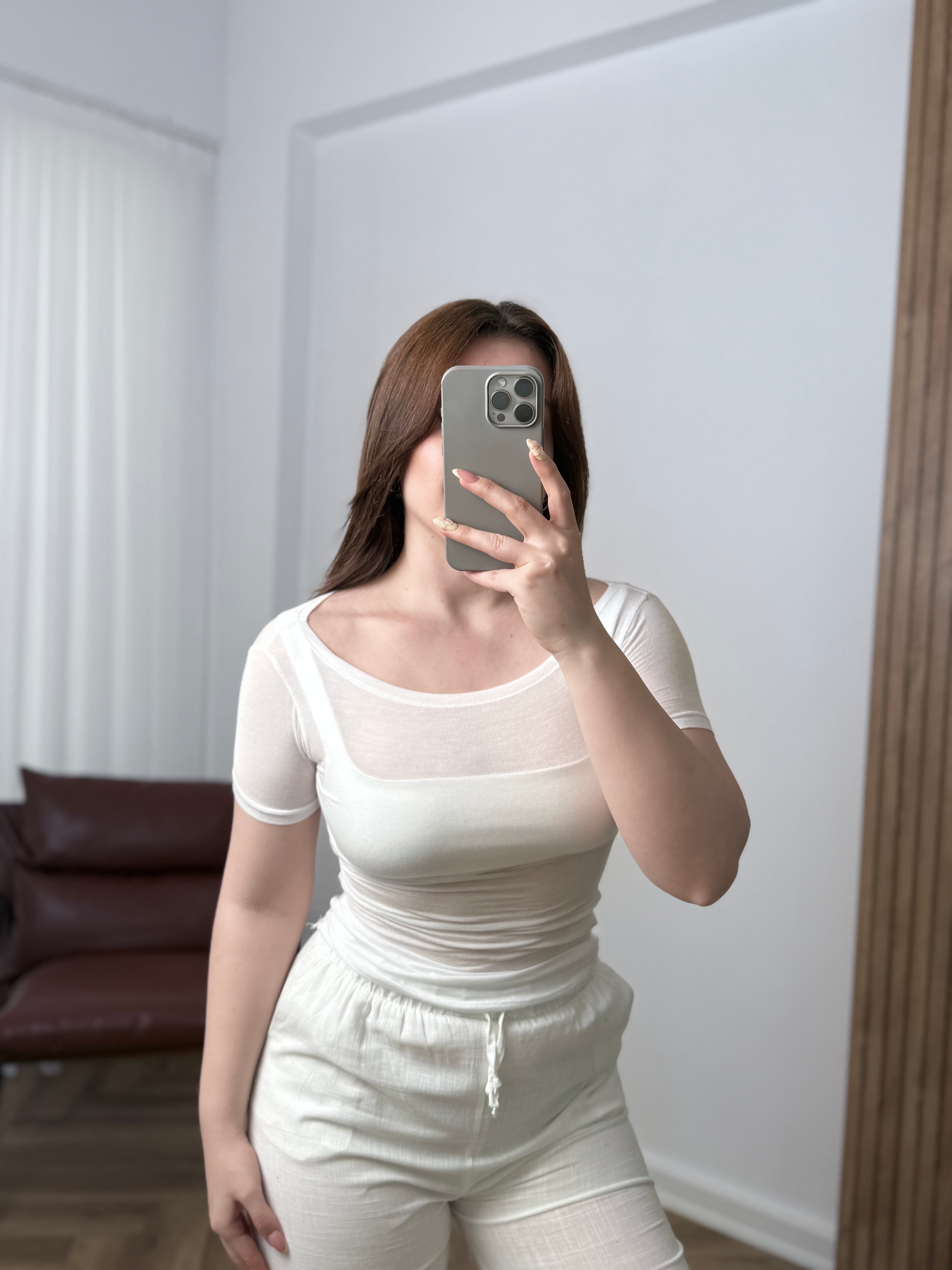 OYS Kısa Kollu Kayık Yaka Transparan Body