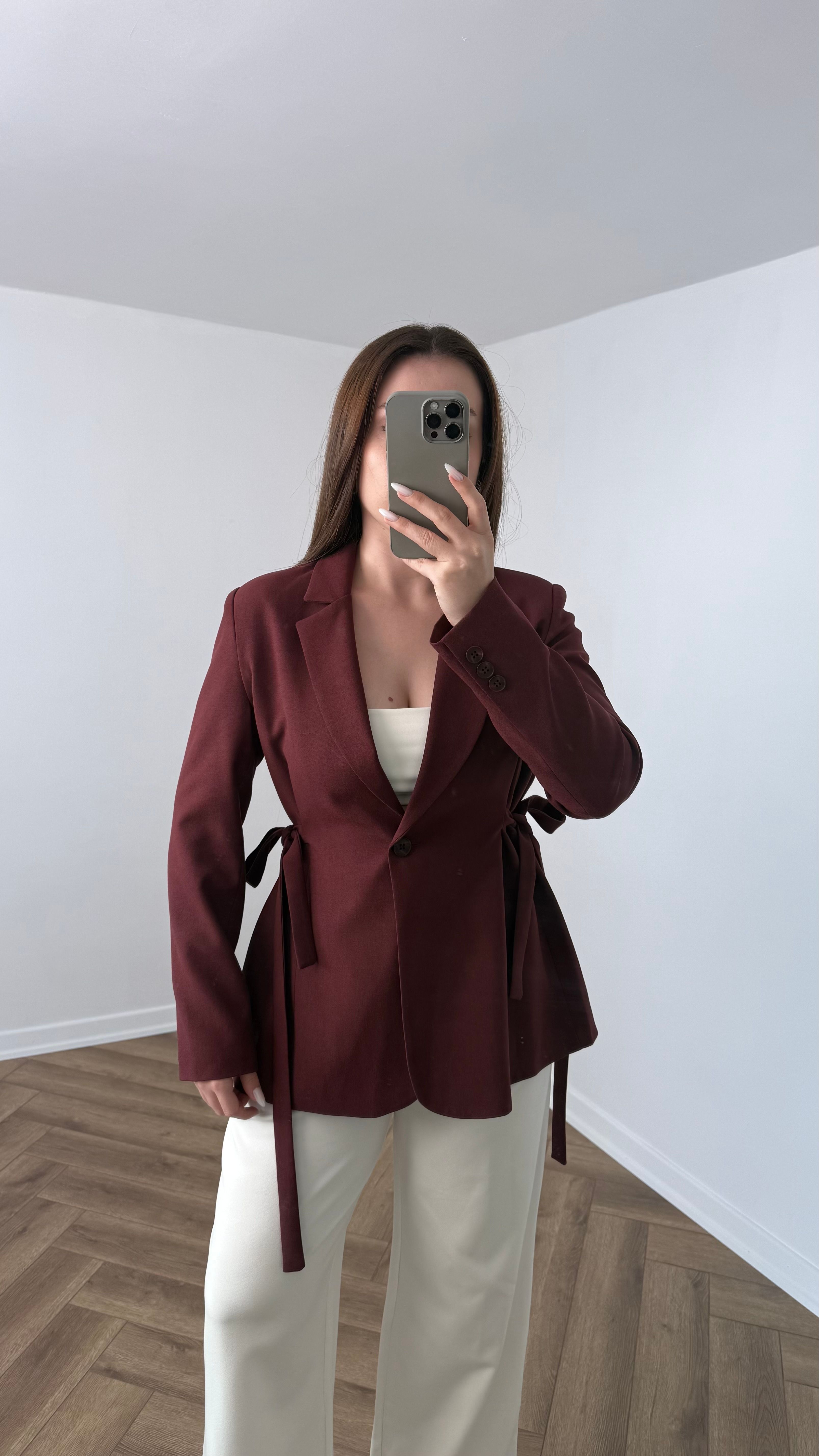 Yeni Sezon Premium Bağlamalı Vatkalı Ceket - Bordo