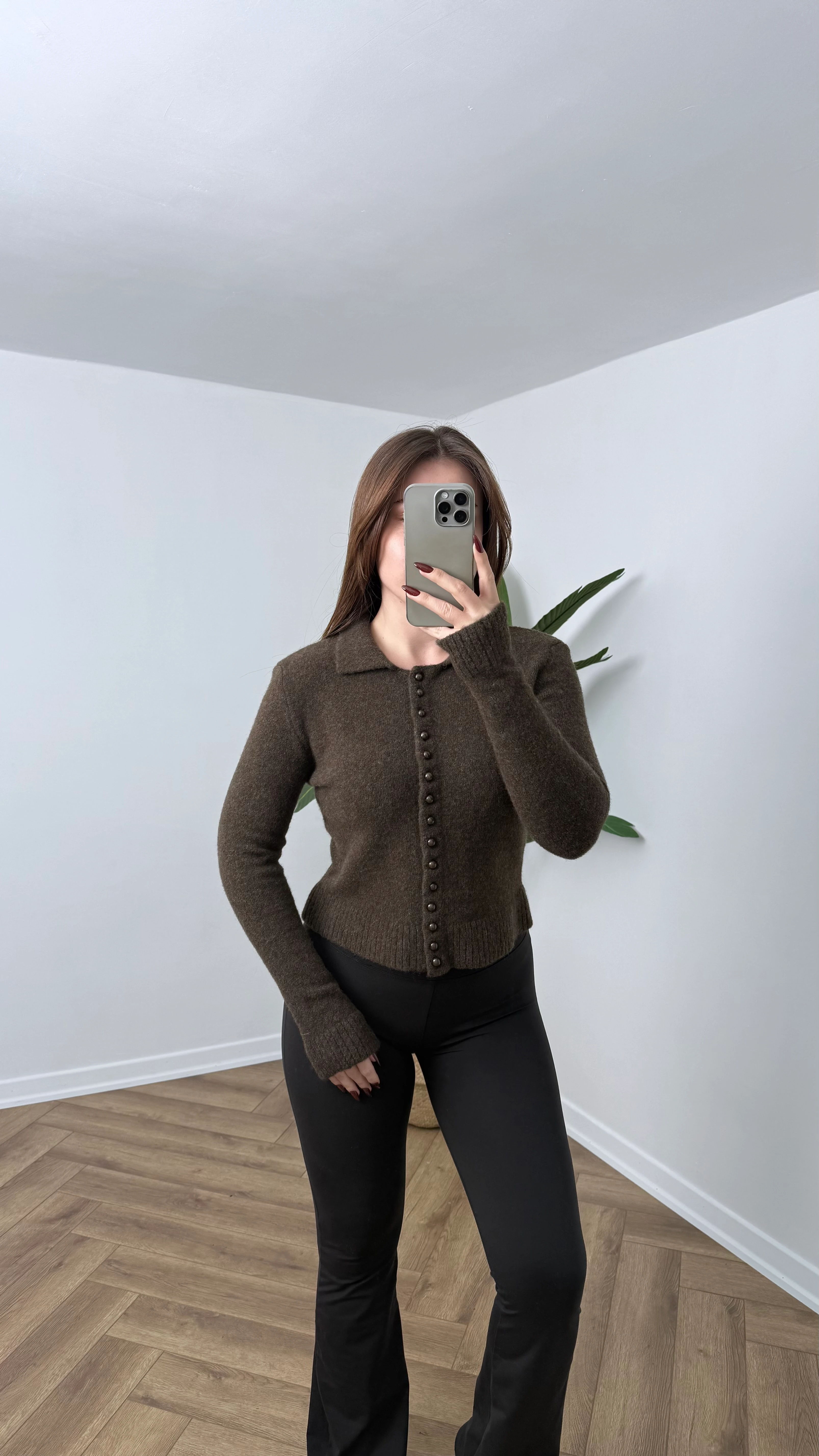 Yeni Sezon Düğmeli Triko Polo Yaka Kazak