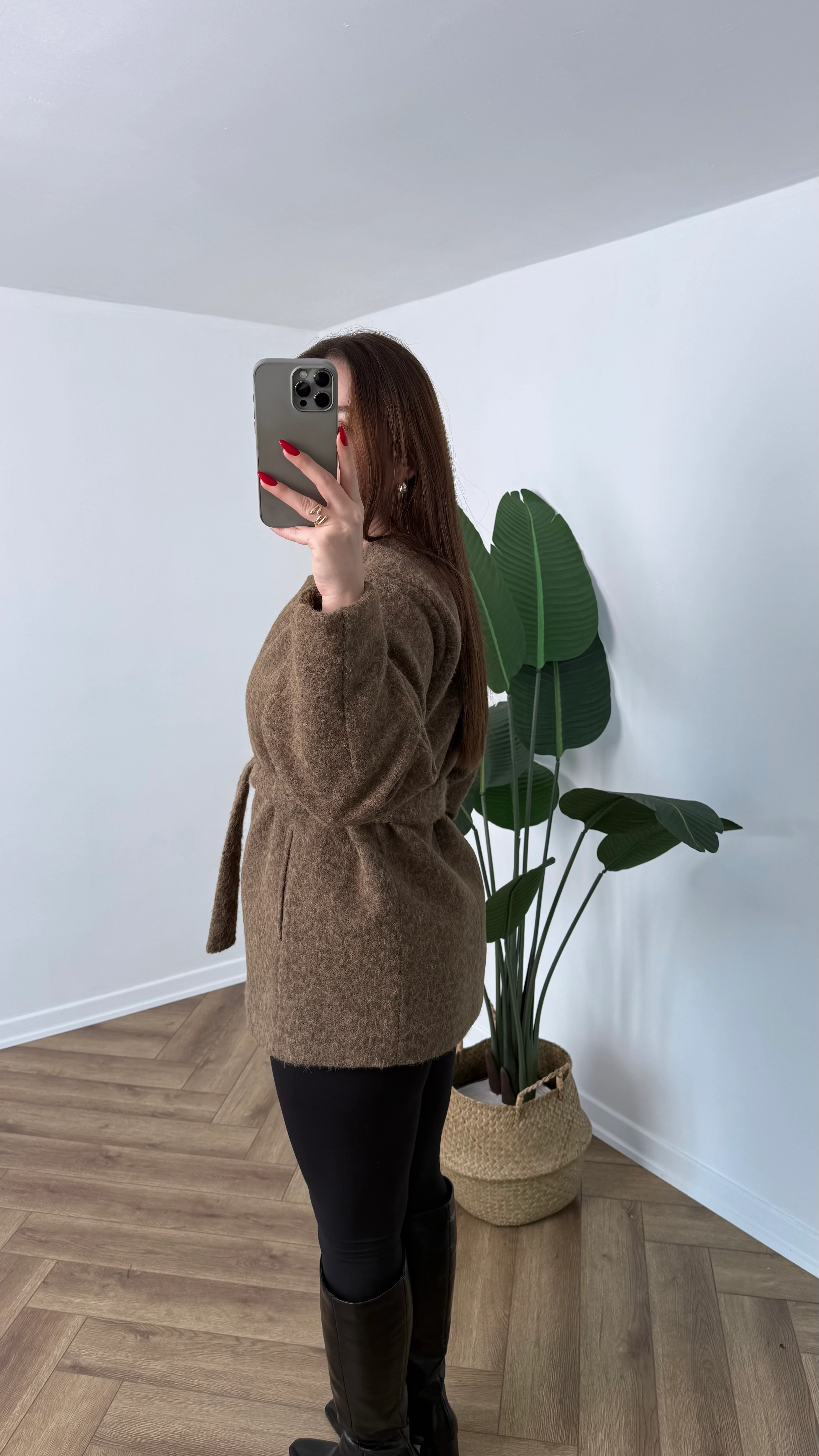 Yeni Sezon Premium Gold Düğmeli Bağlamalı Kaban