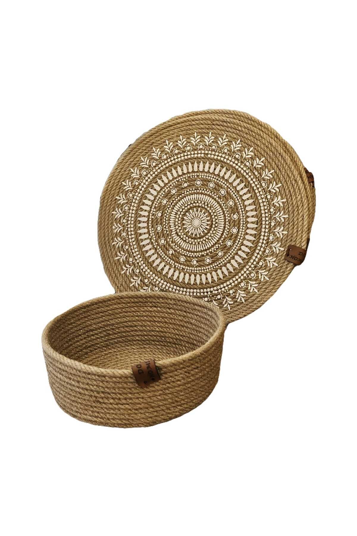 DORA SUPLA SEPET TAKIMI EKRU ÜZERİ GÜZ YAPRAKLARI BASKI