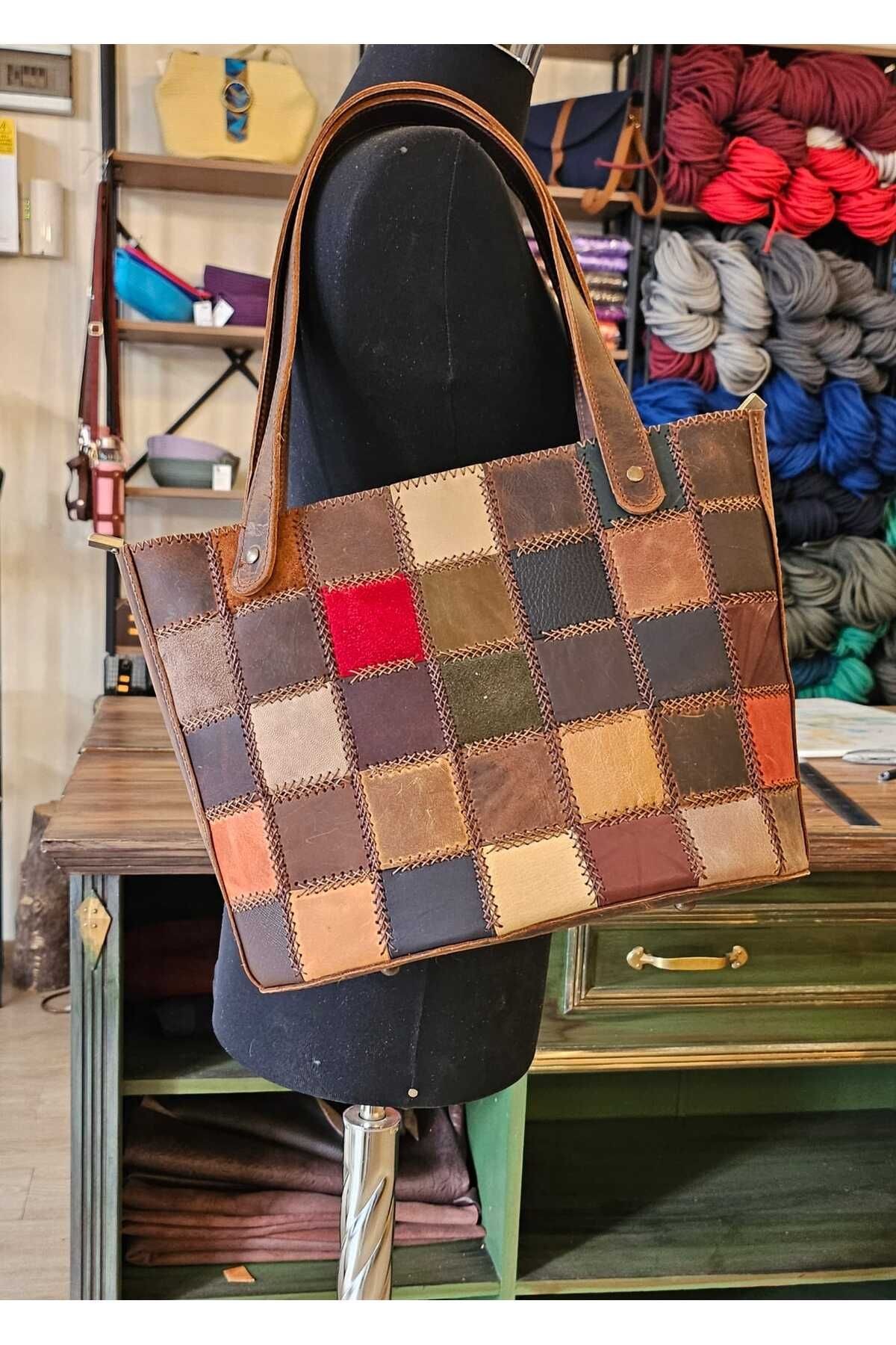 DORA KARELİ OMUZ ÇANTASI MIX