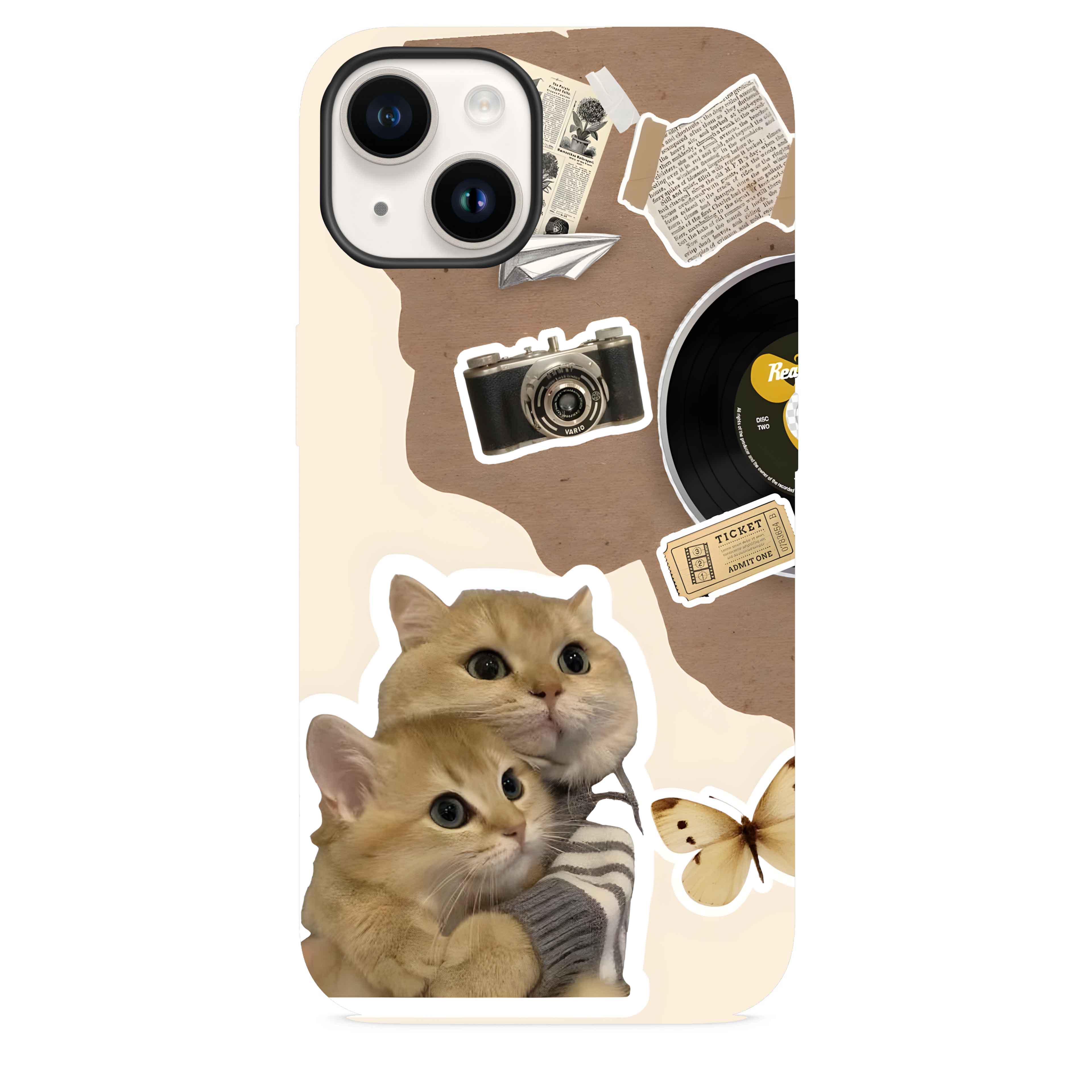 Retro Kediler Telefon Kılıfı
