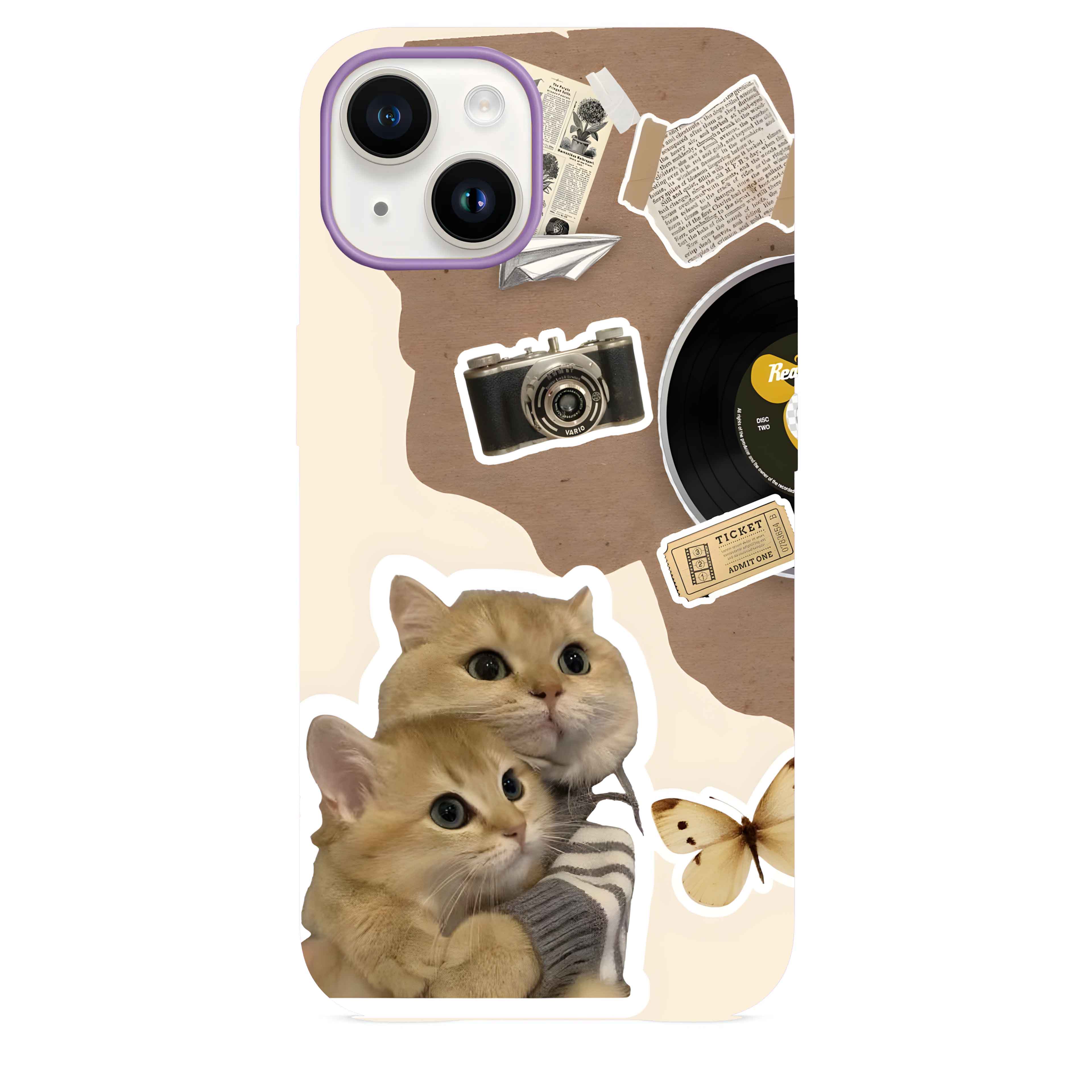 Retro Kediler Telefon Kılıfı