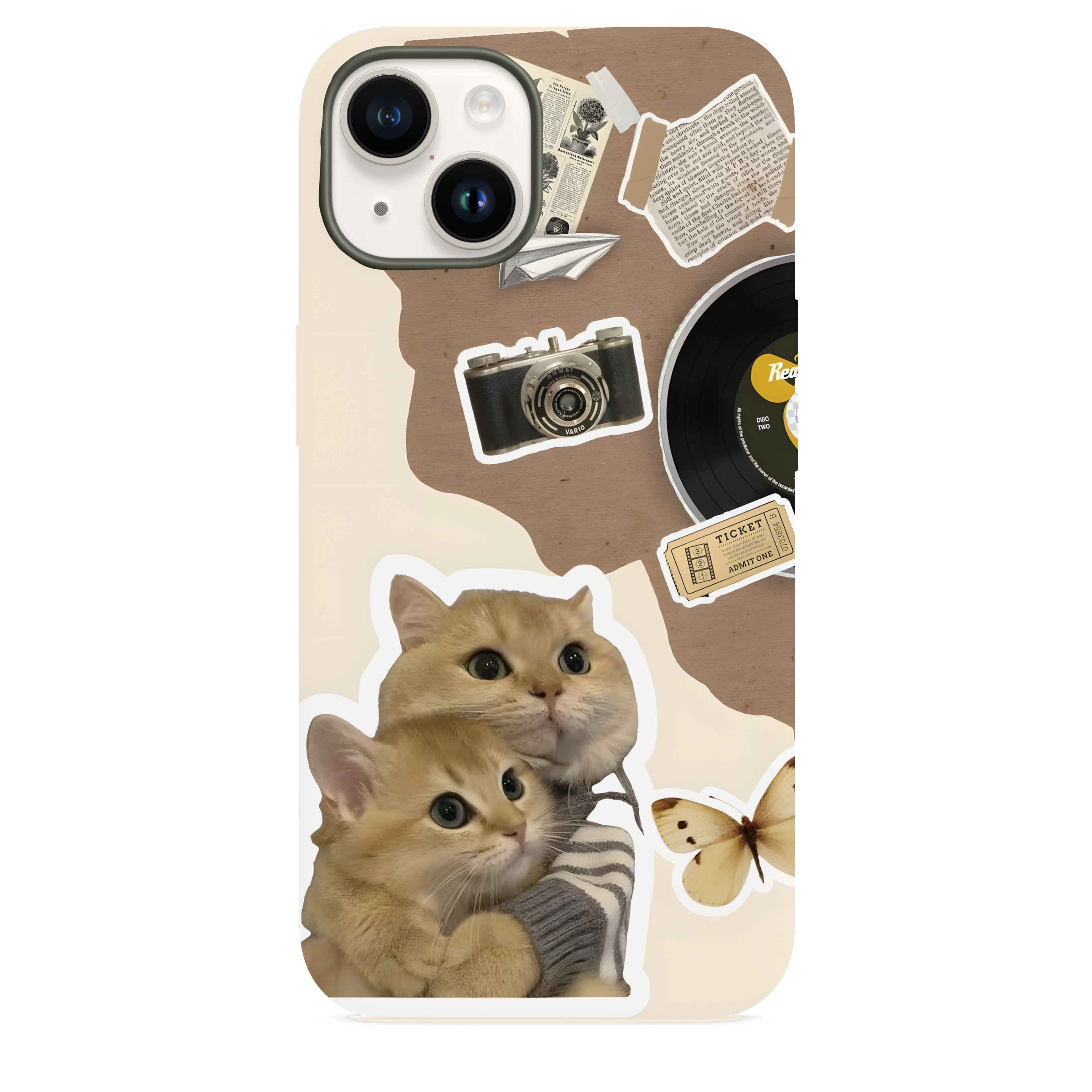 Retro Kediler Telefon Kılıfı