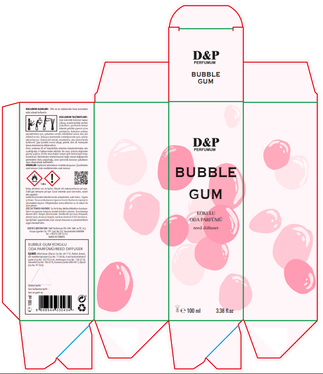 Bubble Gum Kokulu Bambu Oda Parfümü 100ml