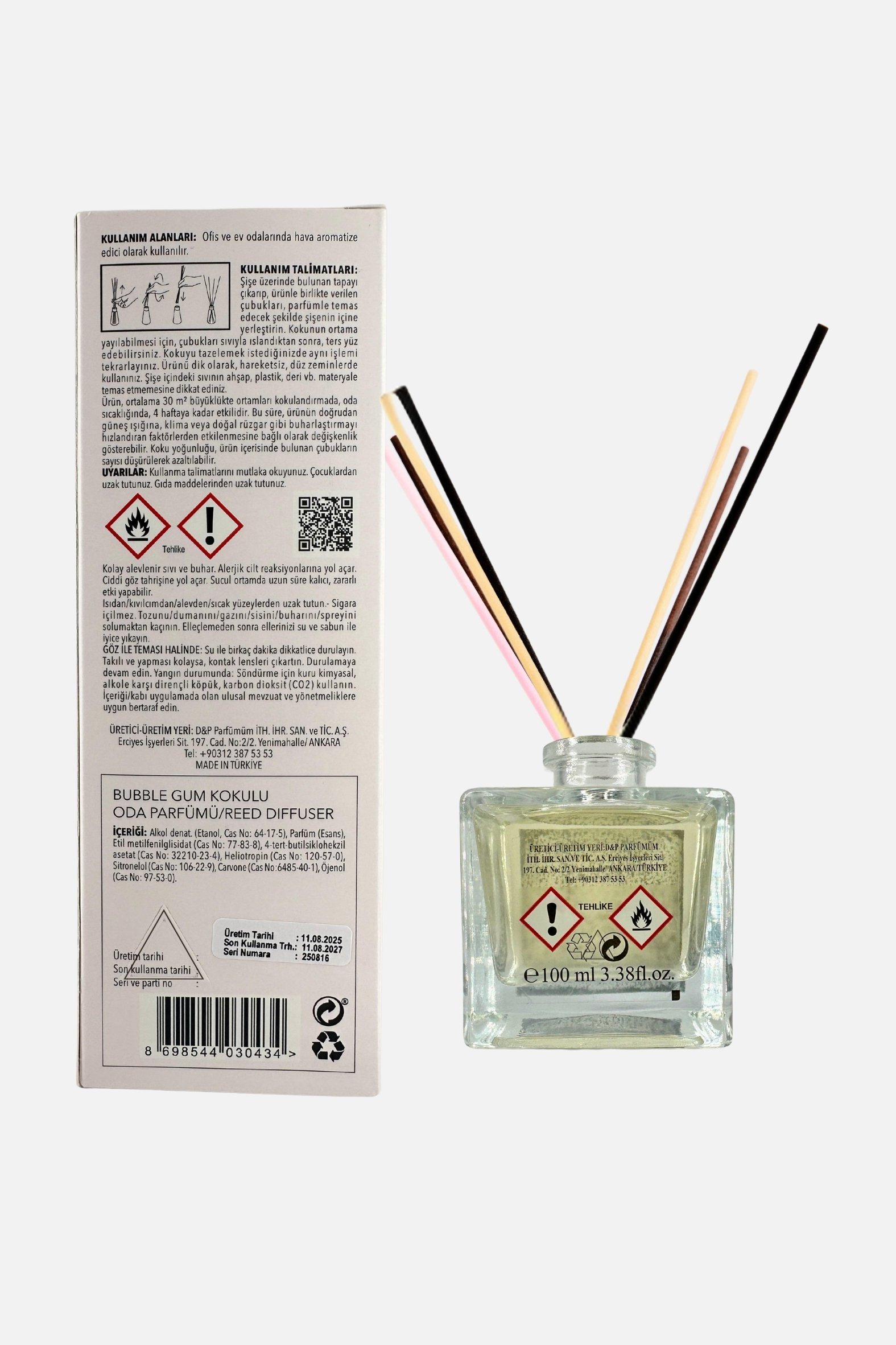 Bubble Gum Kokulu Bambu Oda Parfümü 100ml