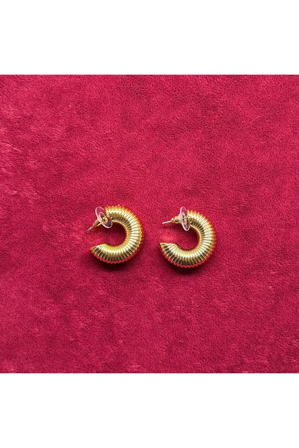 Altın Renk Çelik Özel Tasarım Halka Küpe