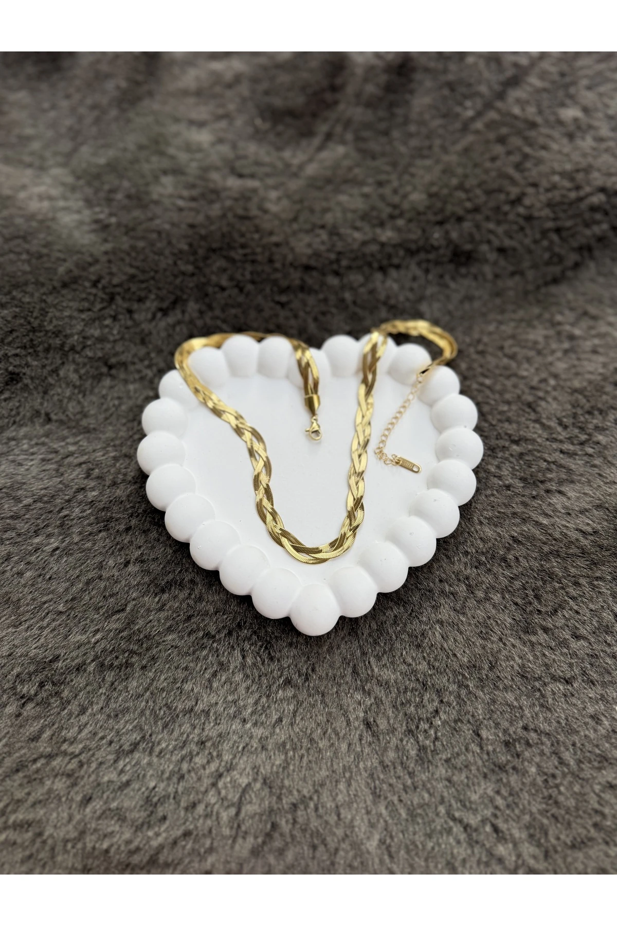 Altın Renk Çelik Örgü İtalyan Zincir Kolye