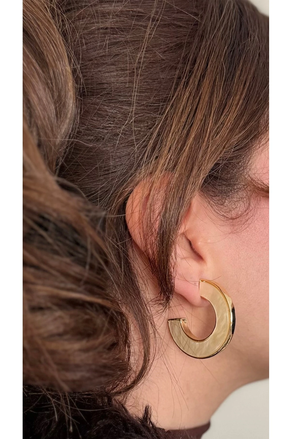 Kalın Gold C Halka Küpe