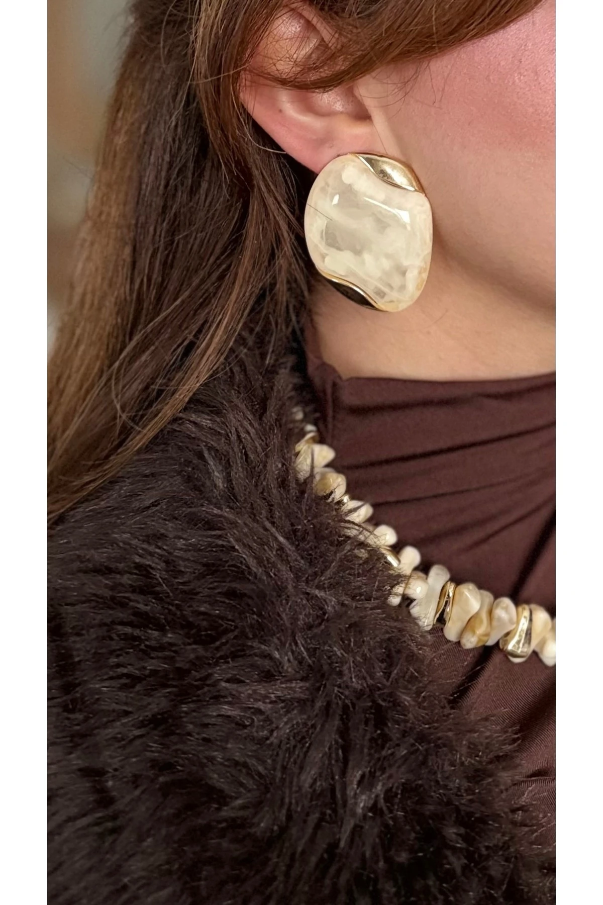 Görünümlü Büyük Tasarım Küpe