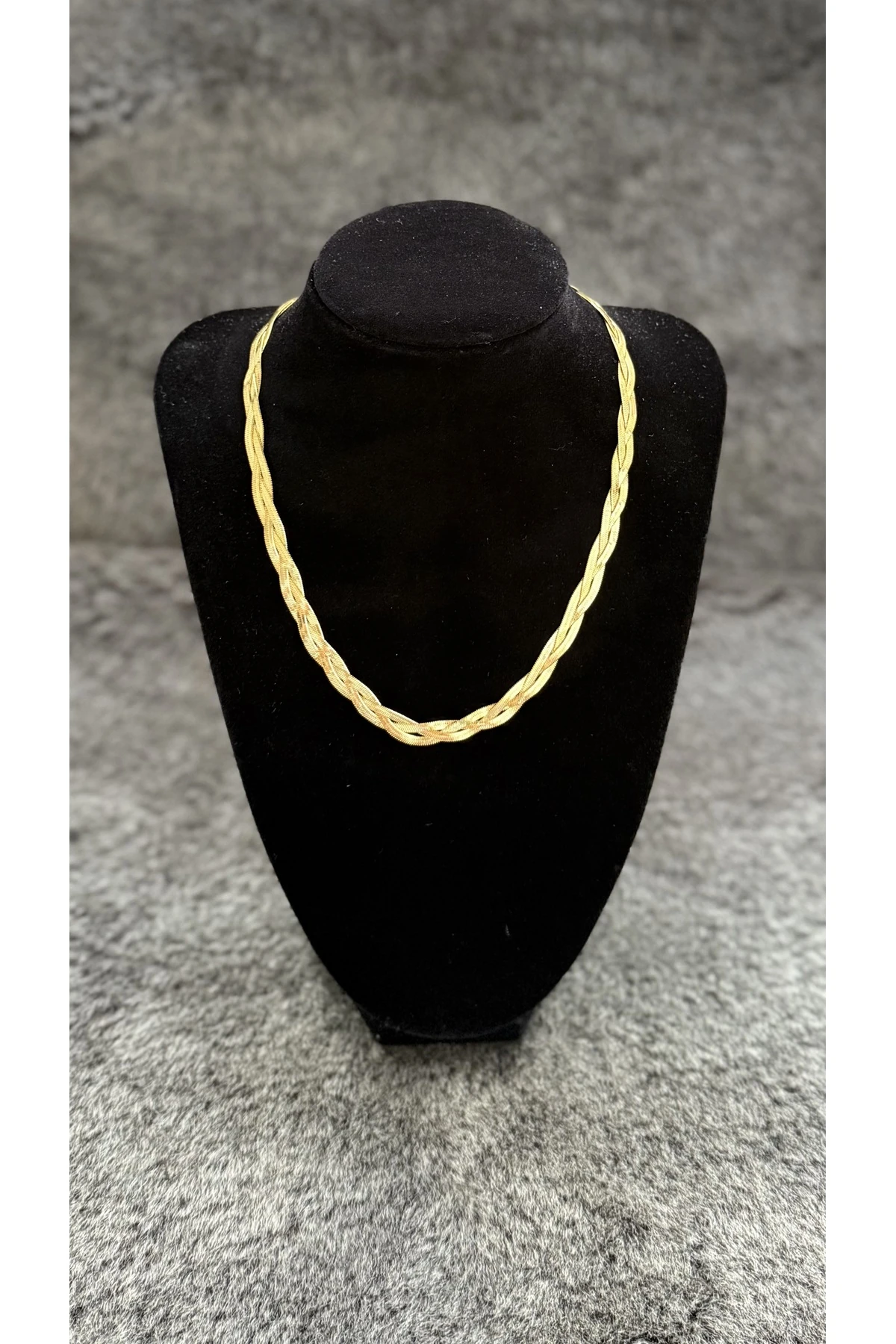 Altın Renk Çelik Örgü İtalyan Zincir Kolye