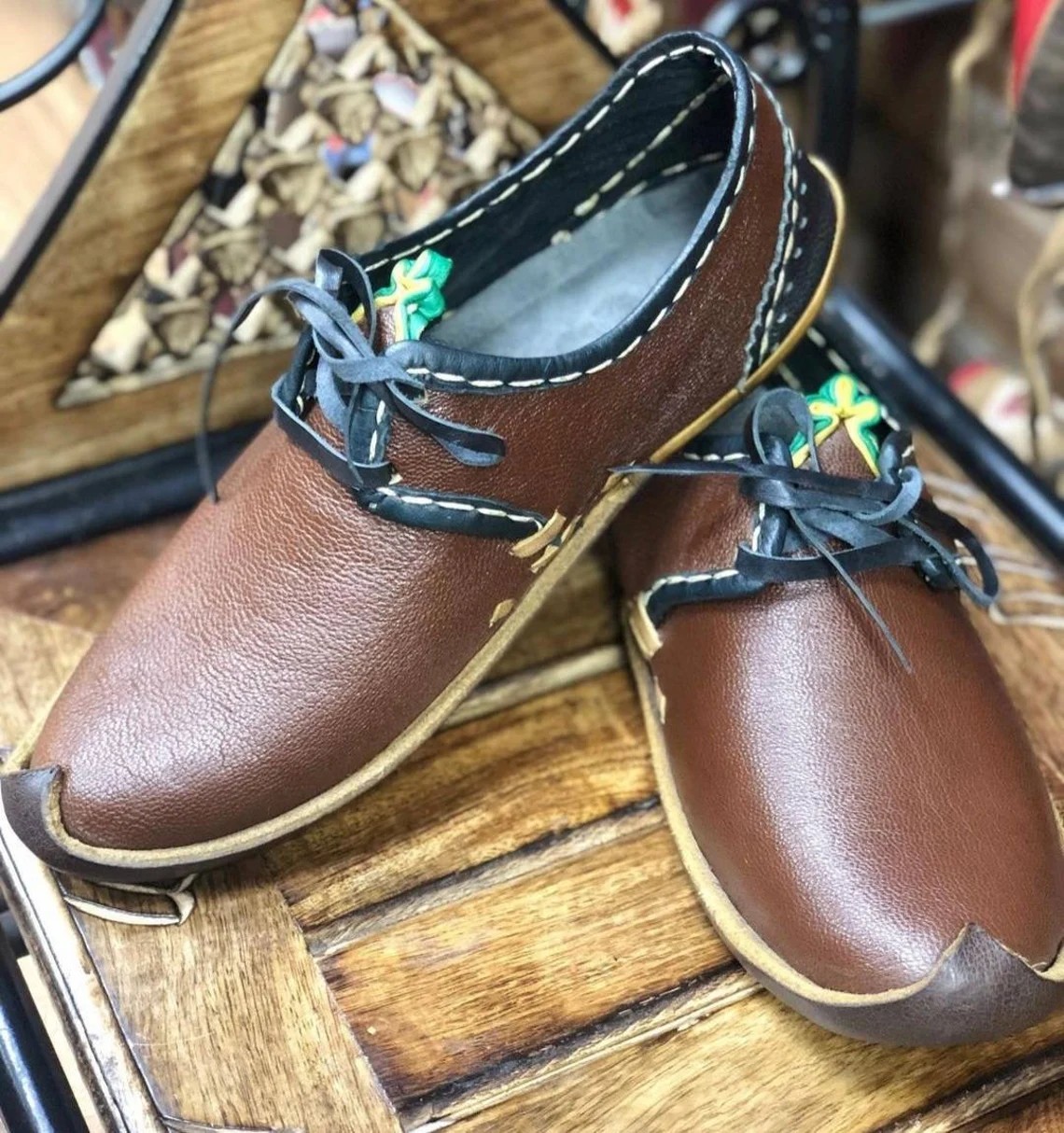 Ottoman Handmade Genuine Leather Flat Sandals