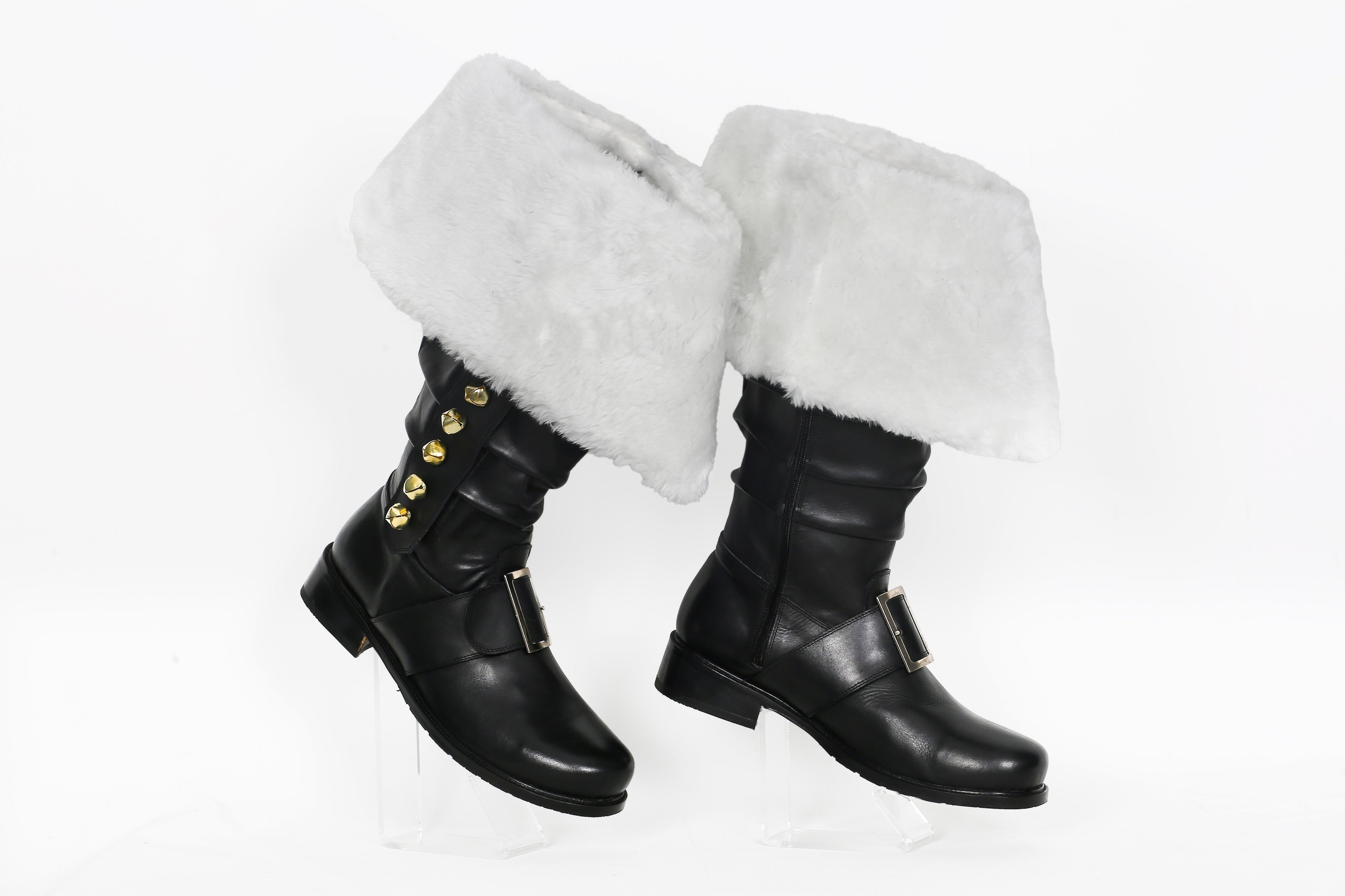 Handmade Santa Claus Faux Fur Boots,Santa  Costume, Wider Cuff Boot