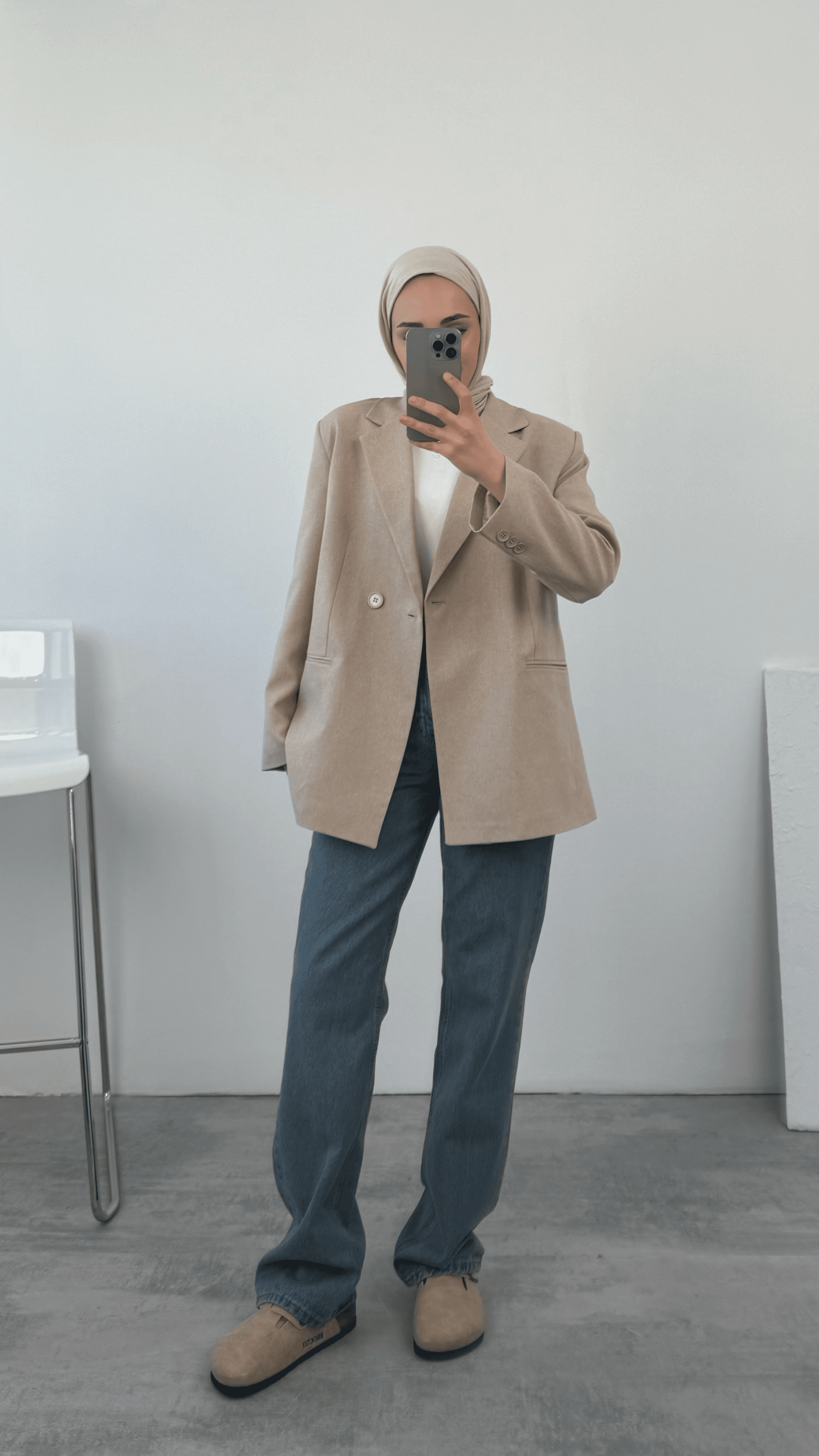 Bağlamalı Blazer Ceket Bej