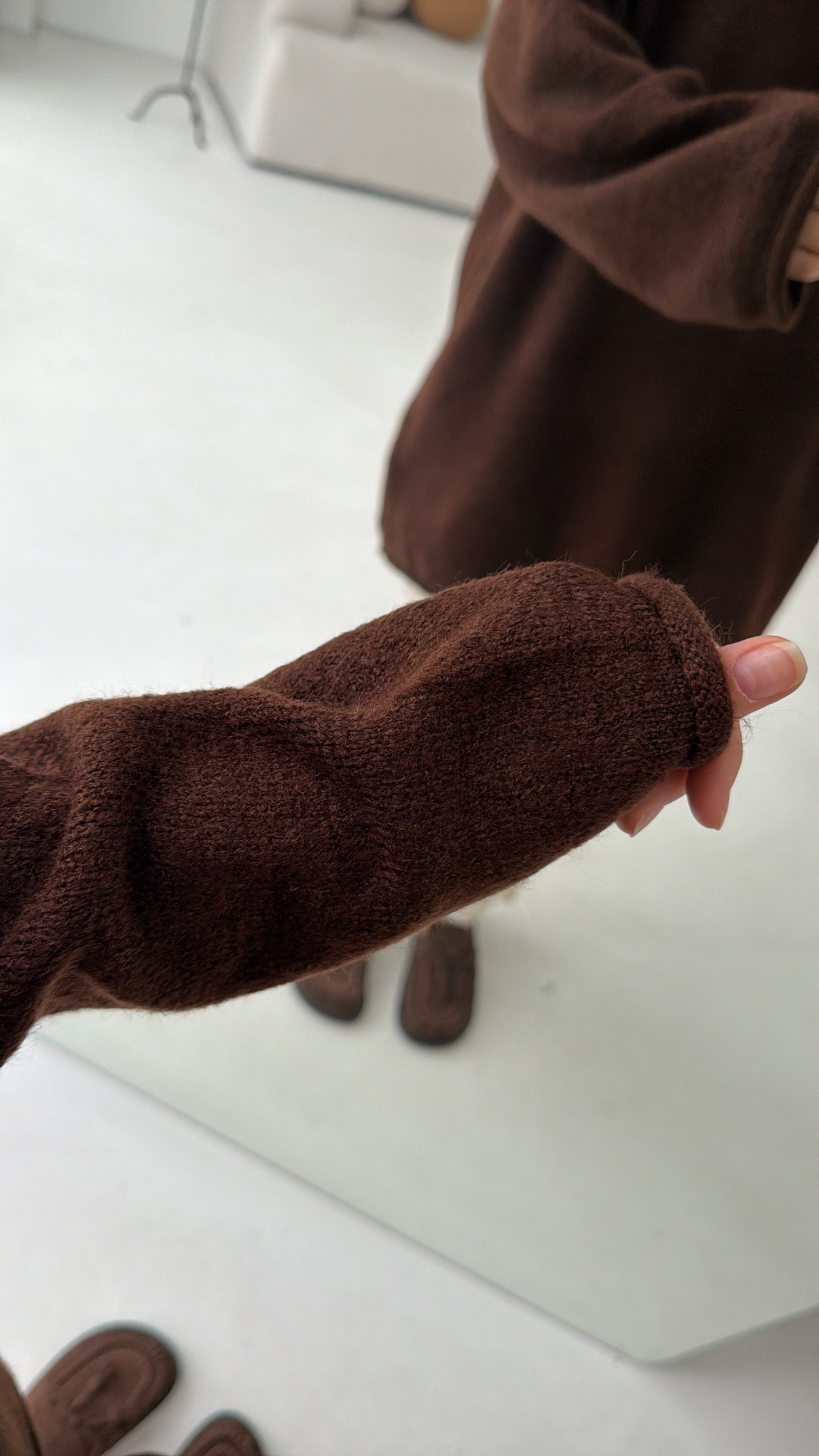 Dikişsiz Triko Kazak Kahve