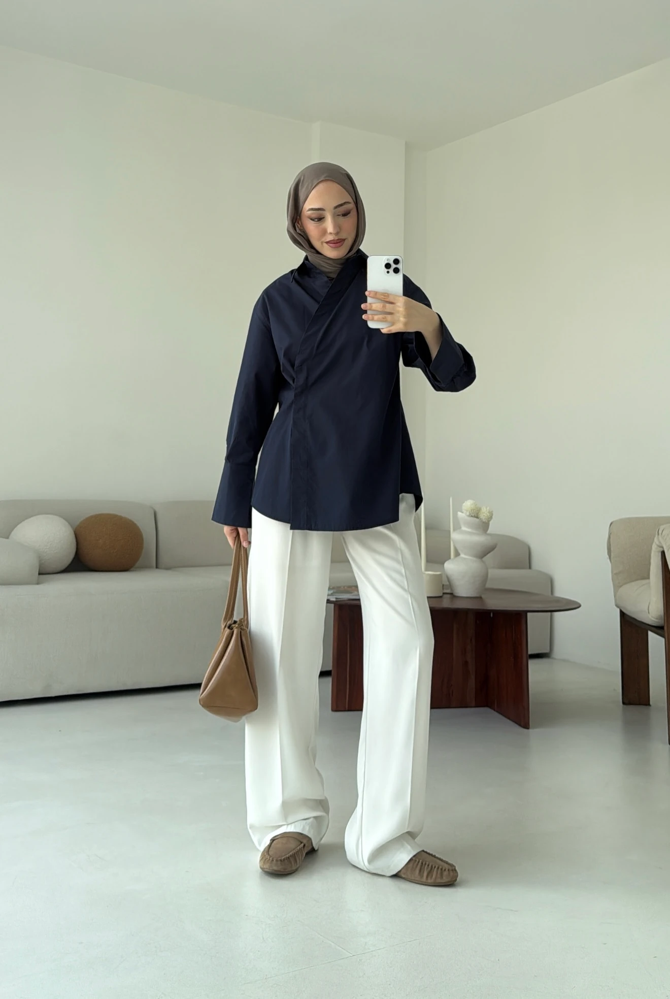 Yandan Düğmeli Gömlek Lacivert