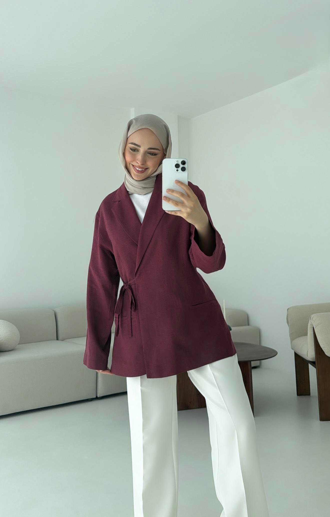 Yazlık Bordo Ceket