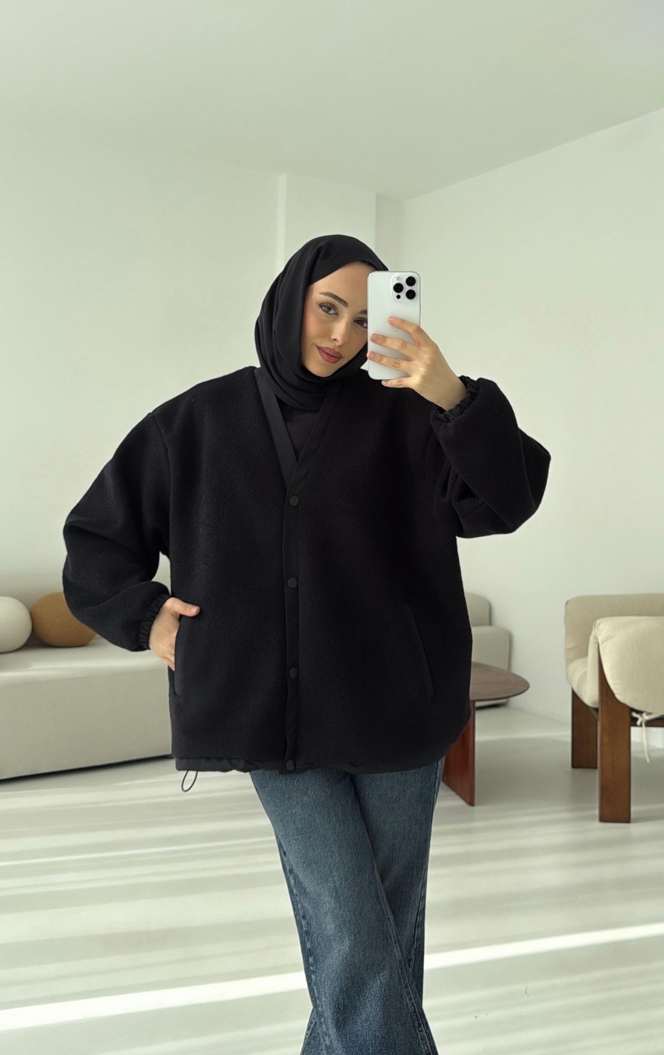 Buklet Bomber Ceket Siyah