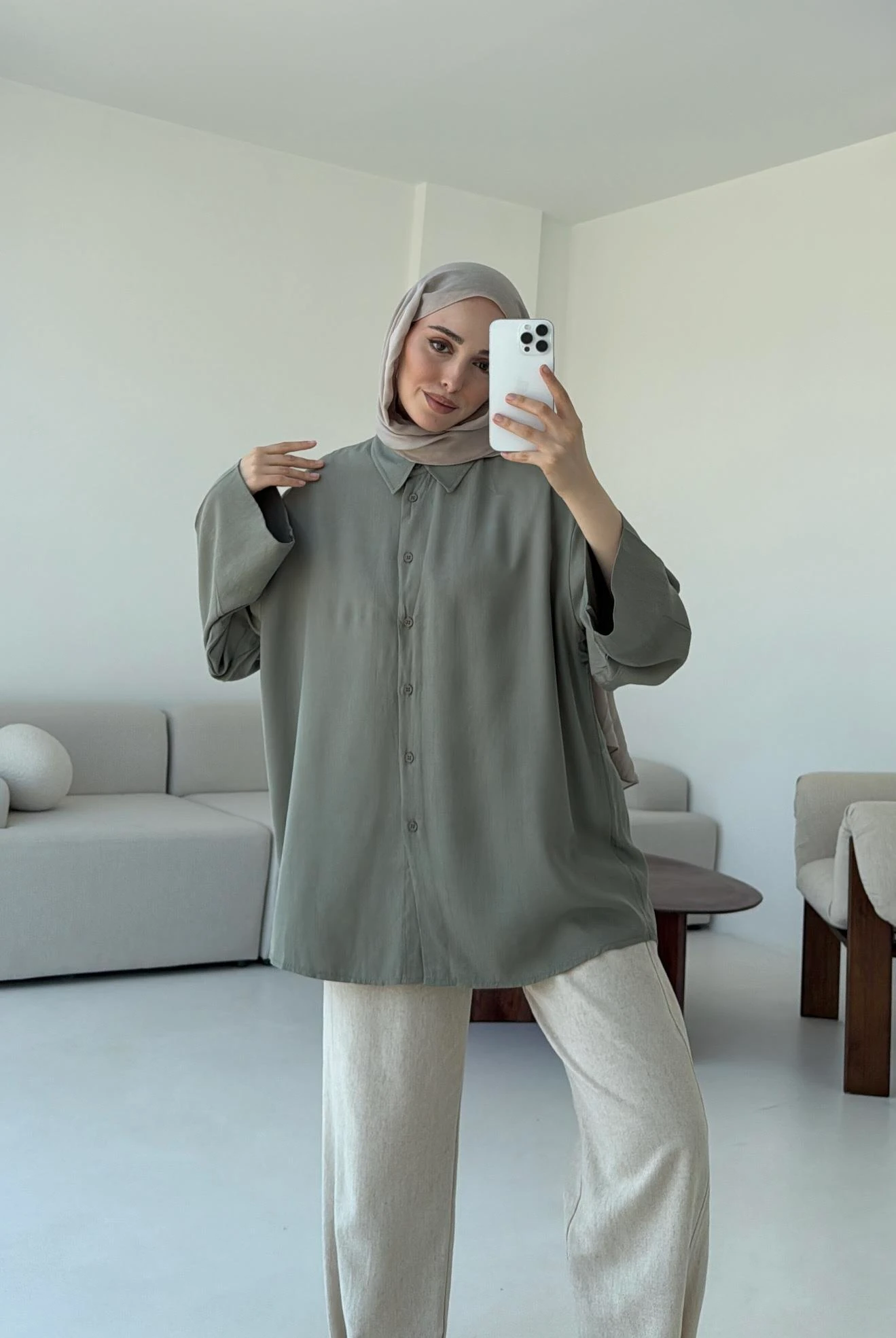 Tencel Yıkamalı Gömlek Cağla