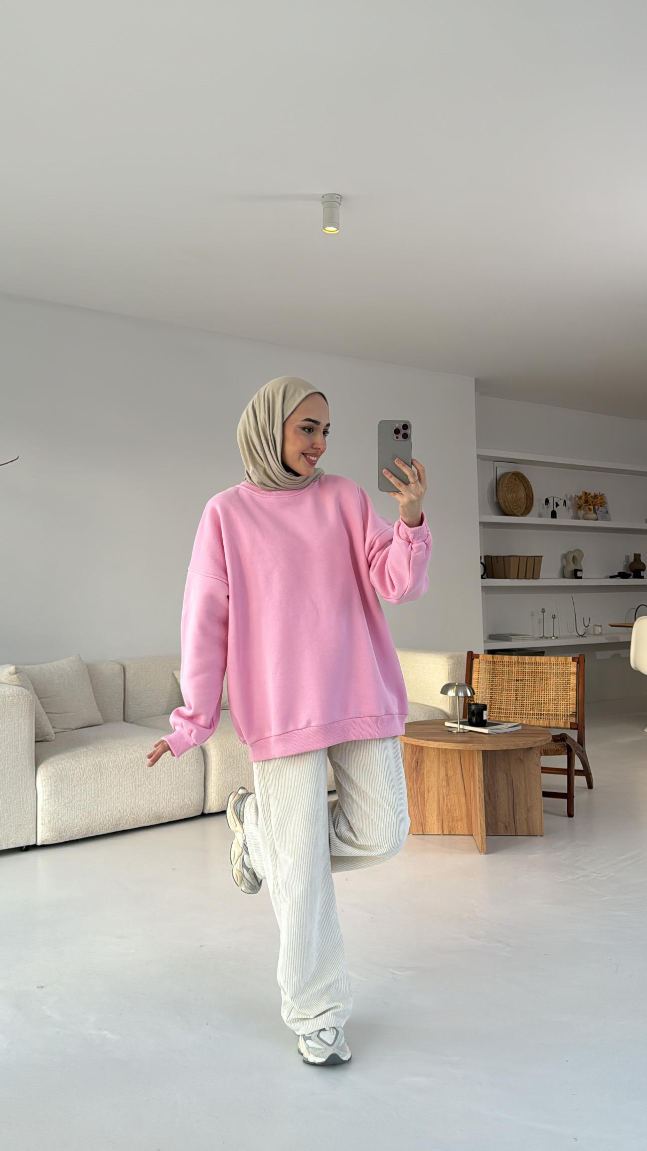 ZR Basıc Sweatshirt Pembe