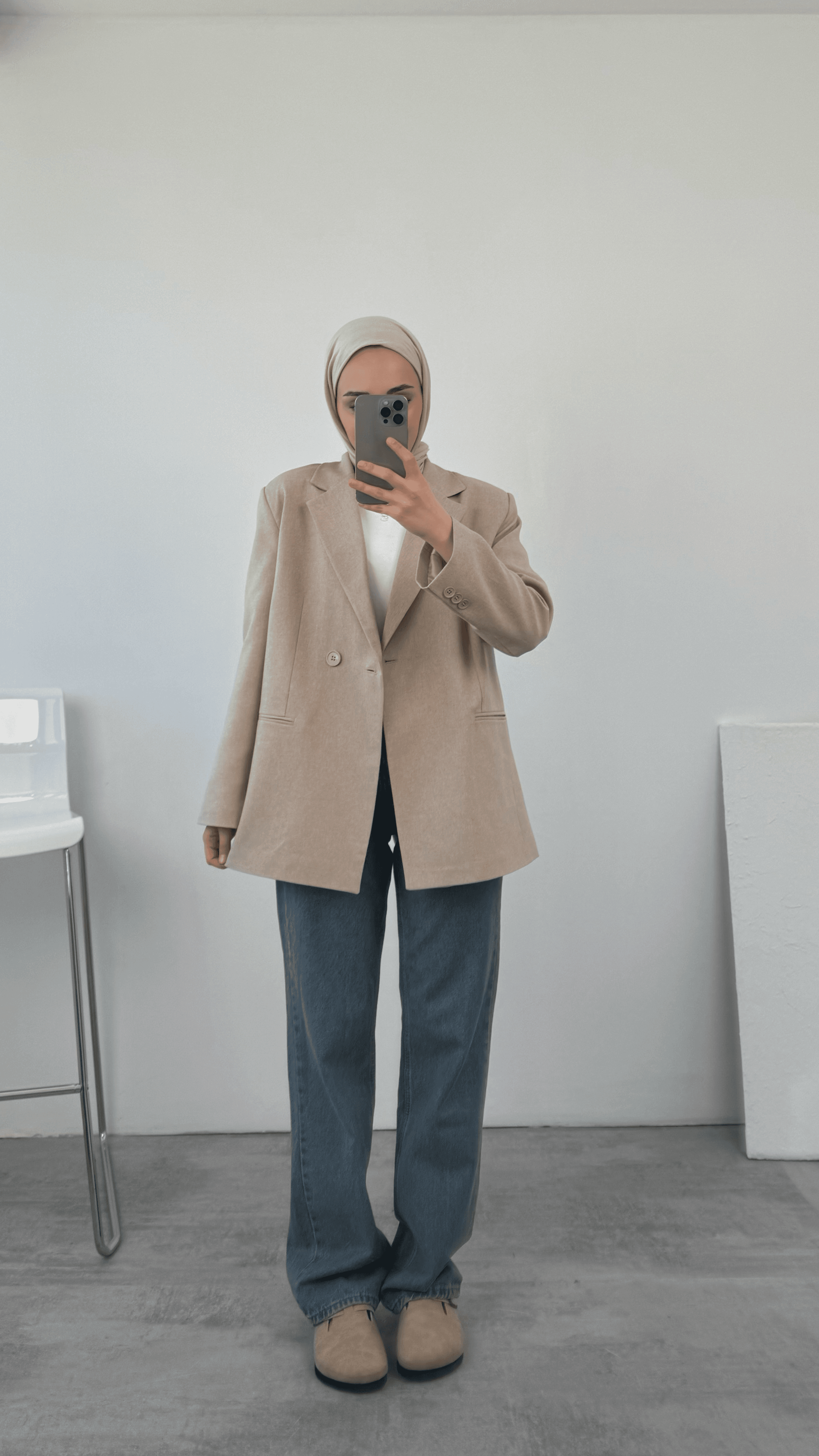 Bağlamalı Blazer Ceket Bej