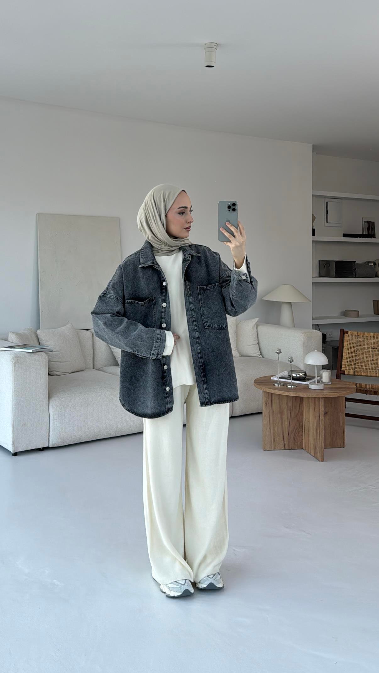 Antrasit Denim Ceket