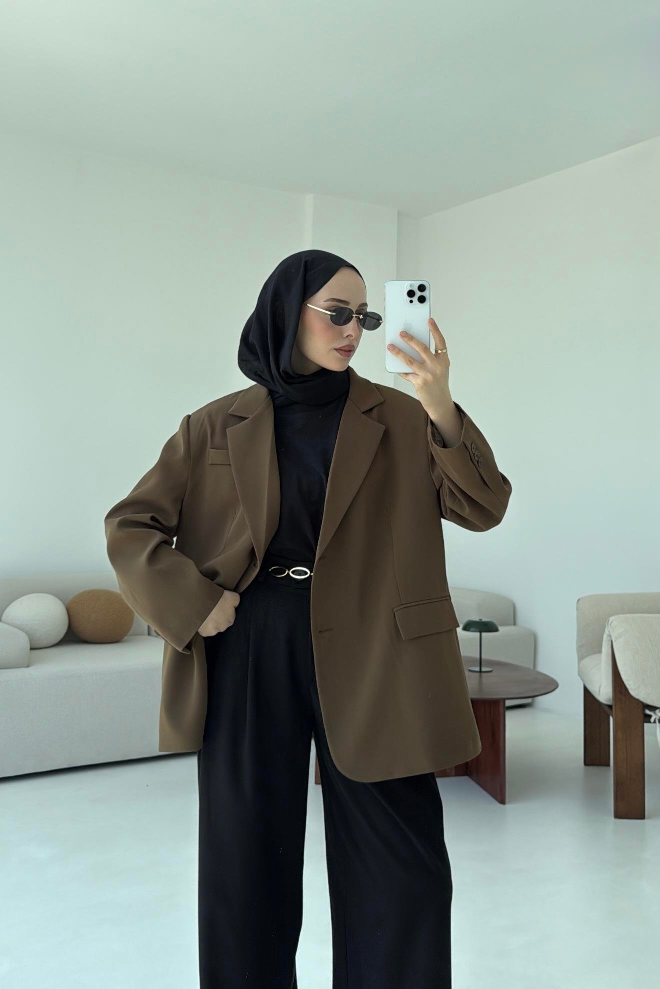 Çift Dügmeli Oversize Blazer Ceket