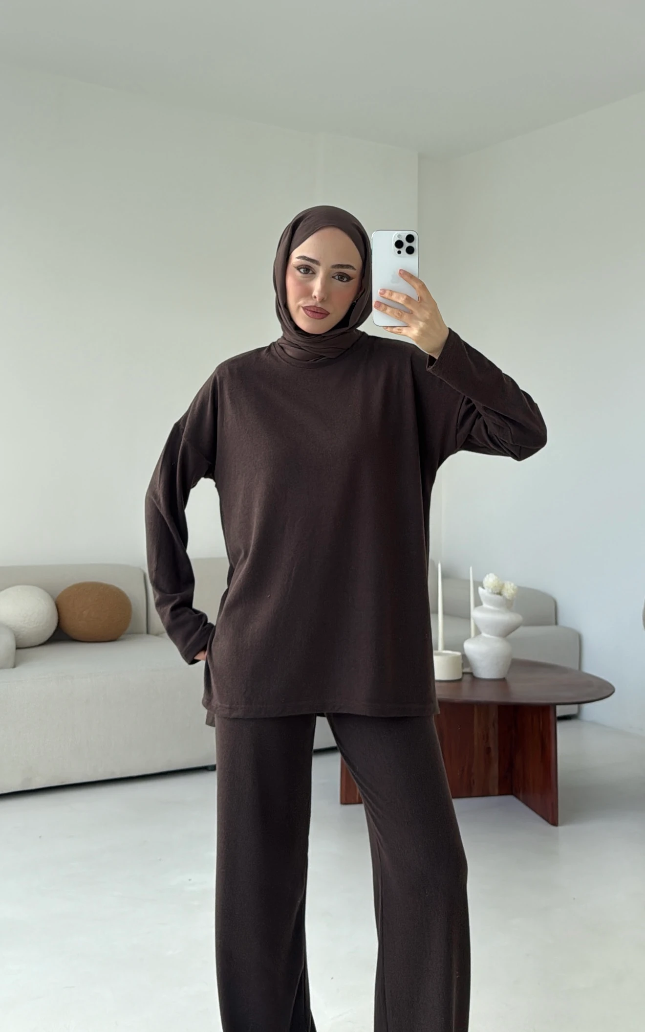 Tunikli Viscon Takım Kahve