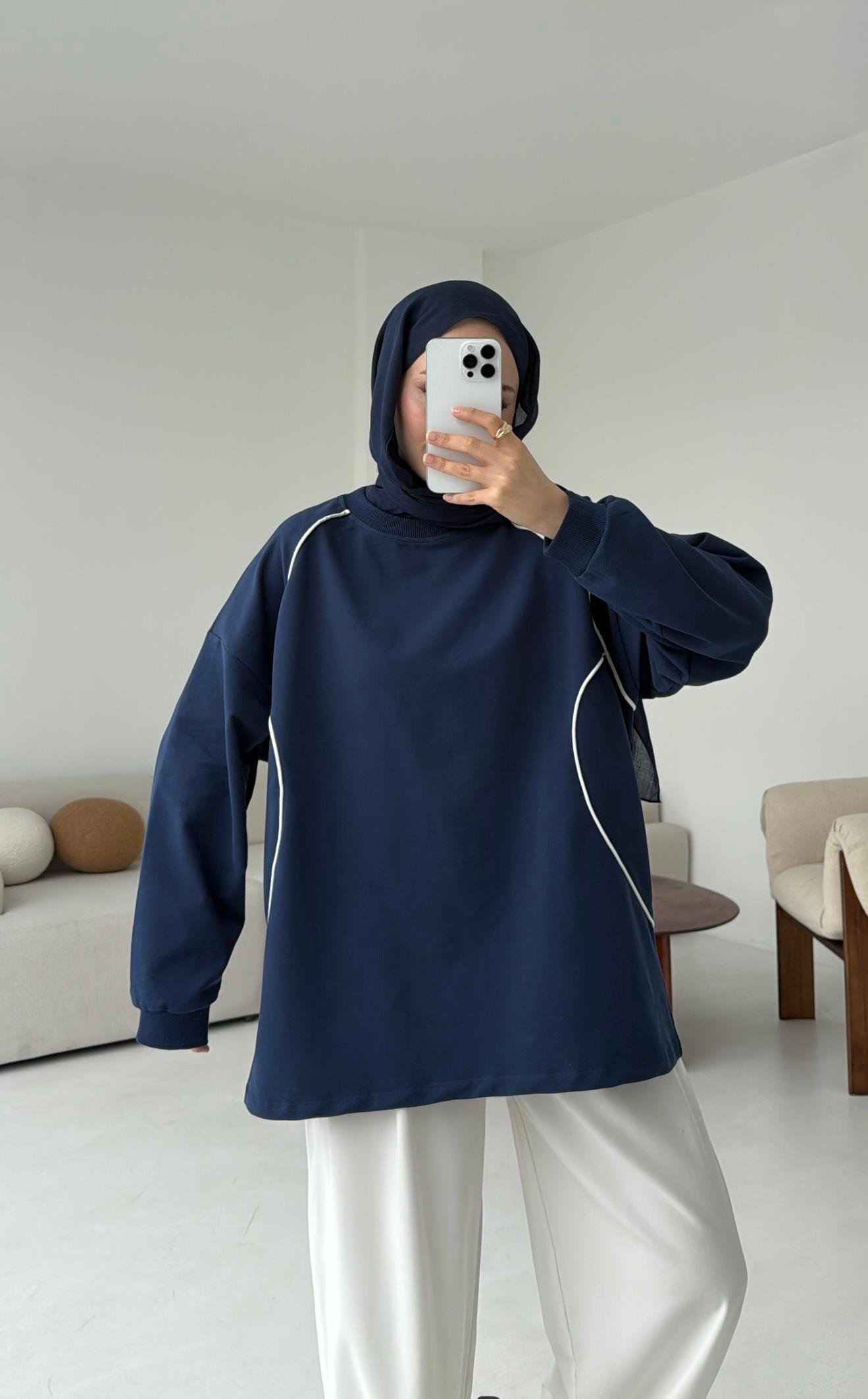 Biyeli Sweat Lacivert