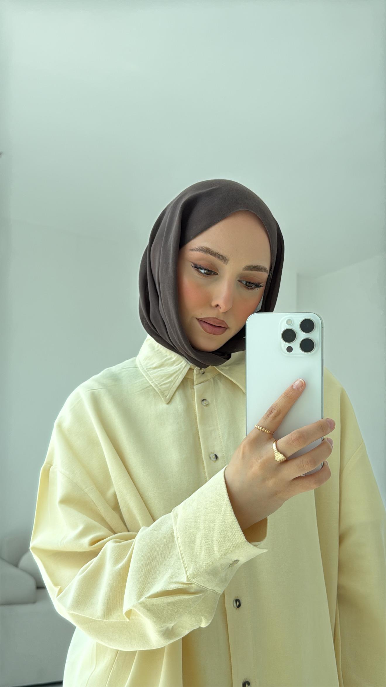 Basic Oversize  Keten Gömlek Sarı