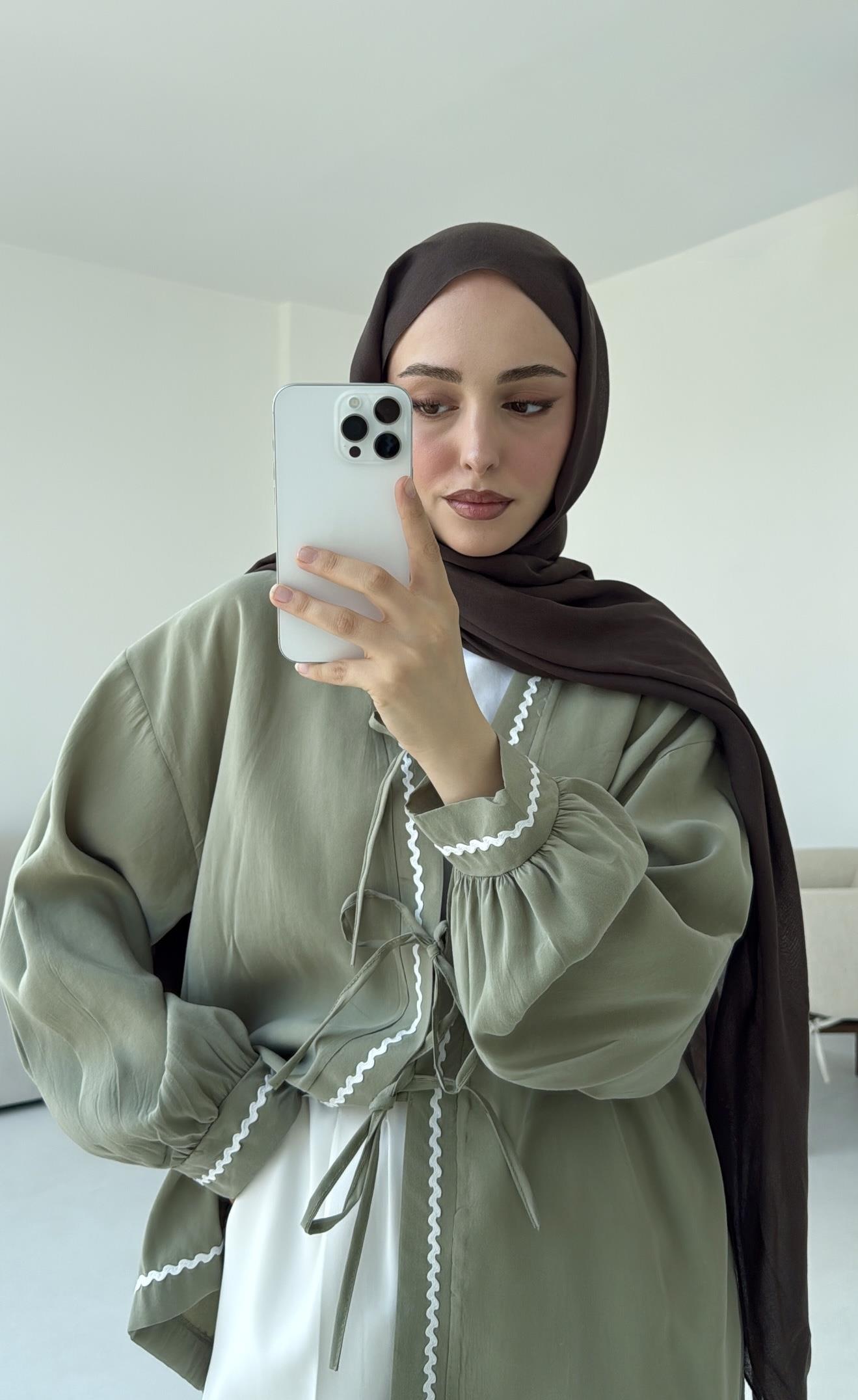 Bağlamalı Dantel Detay Kimono Cağla