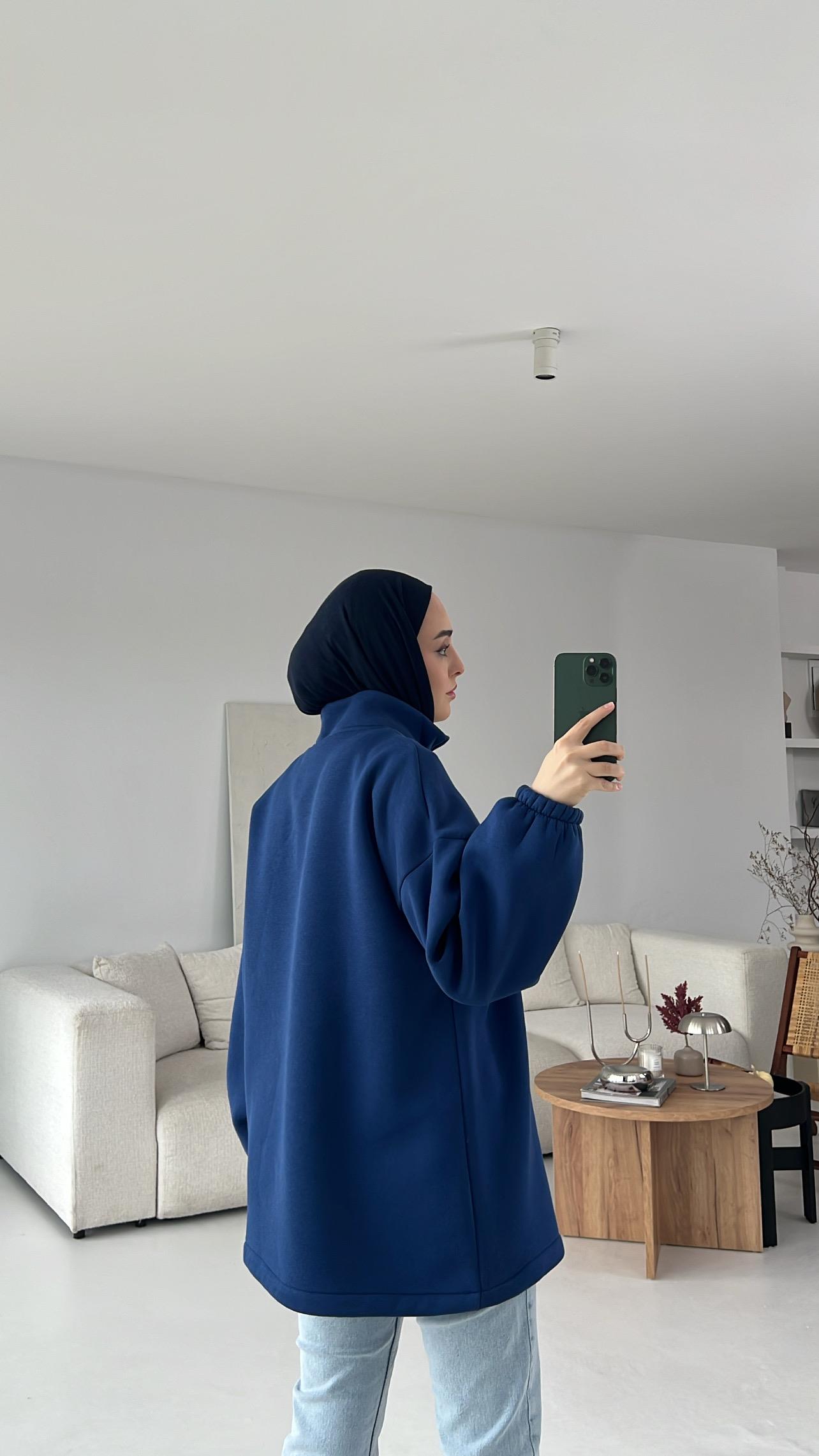 NYC Baskılı Sweatshirt Lacivert