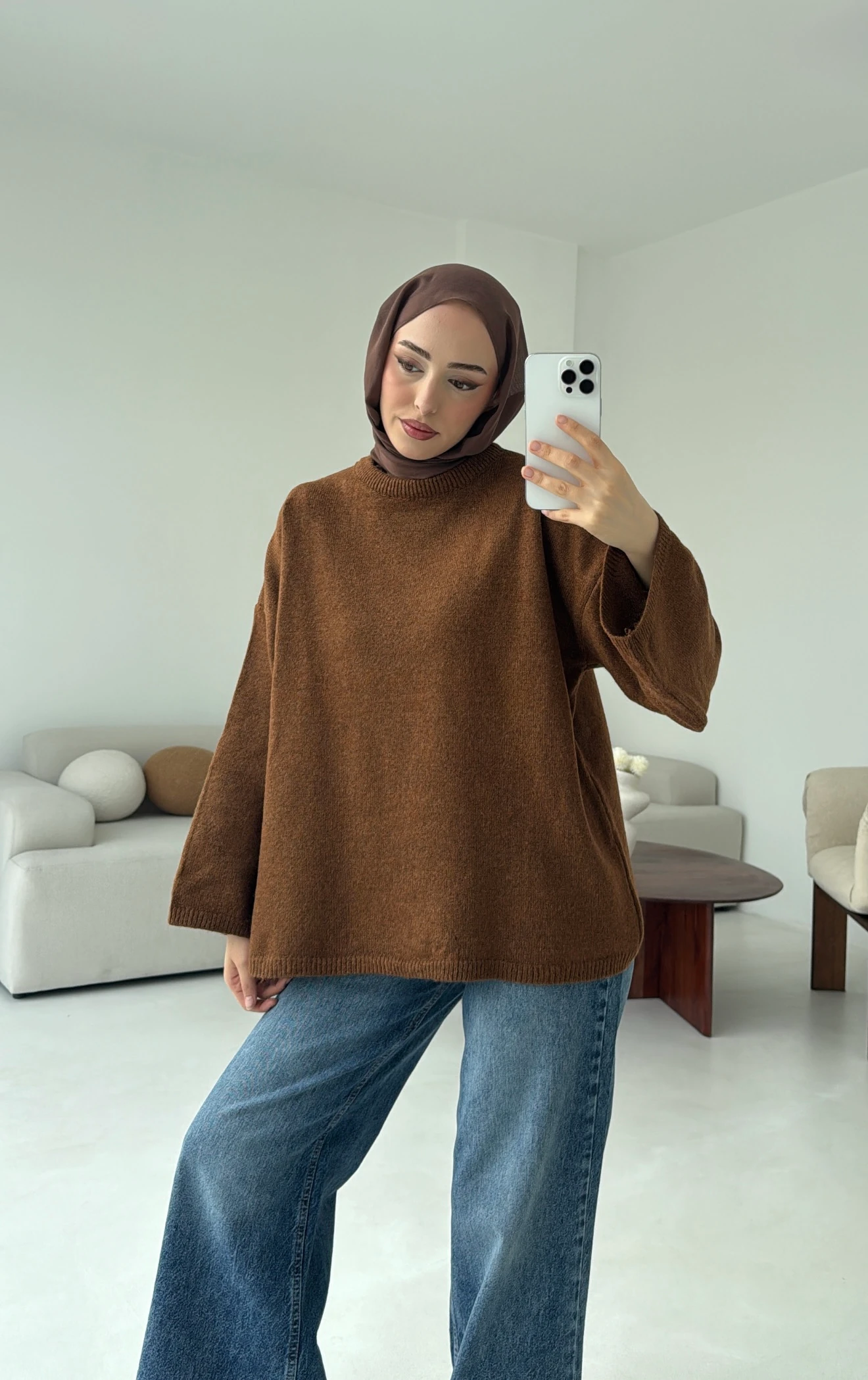 Geniş Kol Basıc Kazak Tarcın