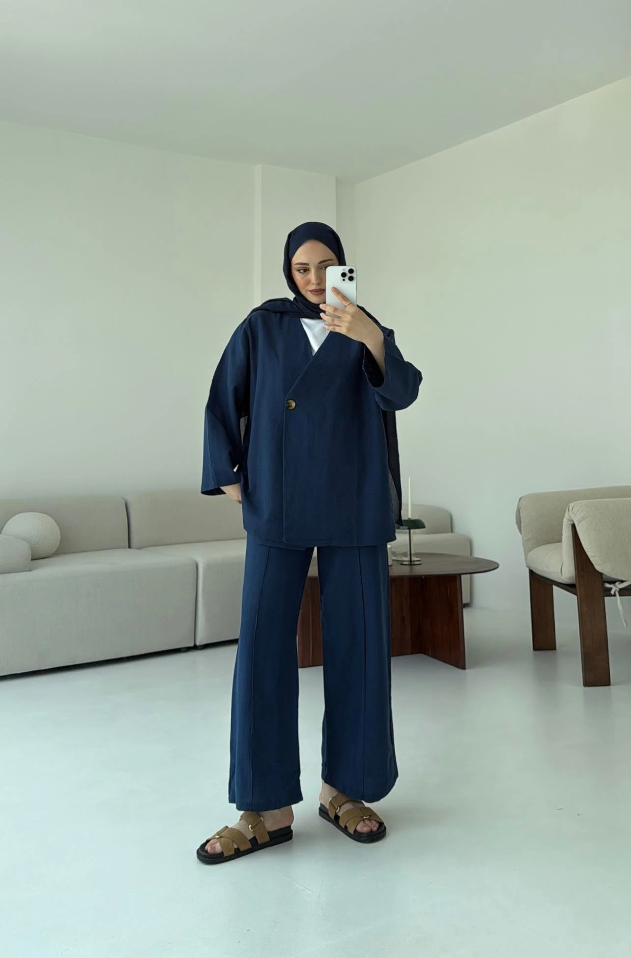 Örgü Kemer Takım Lacivert