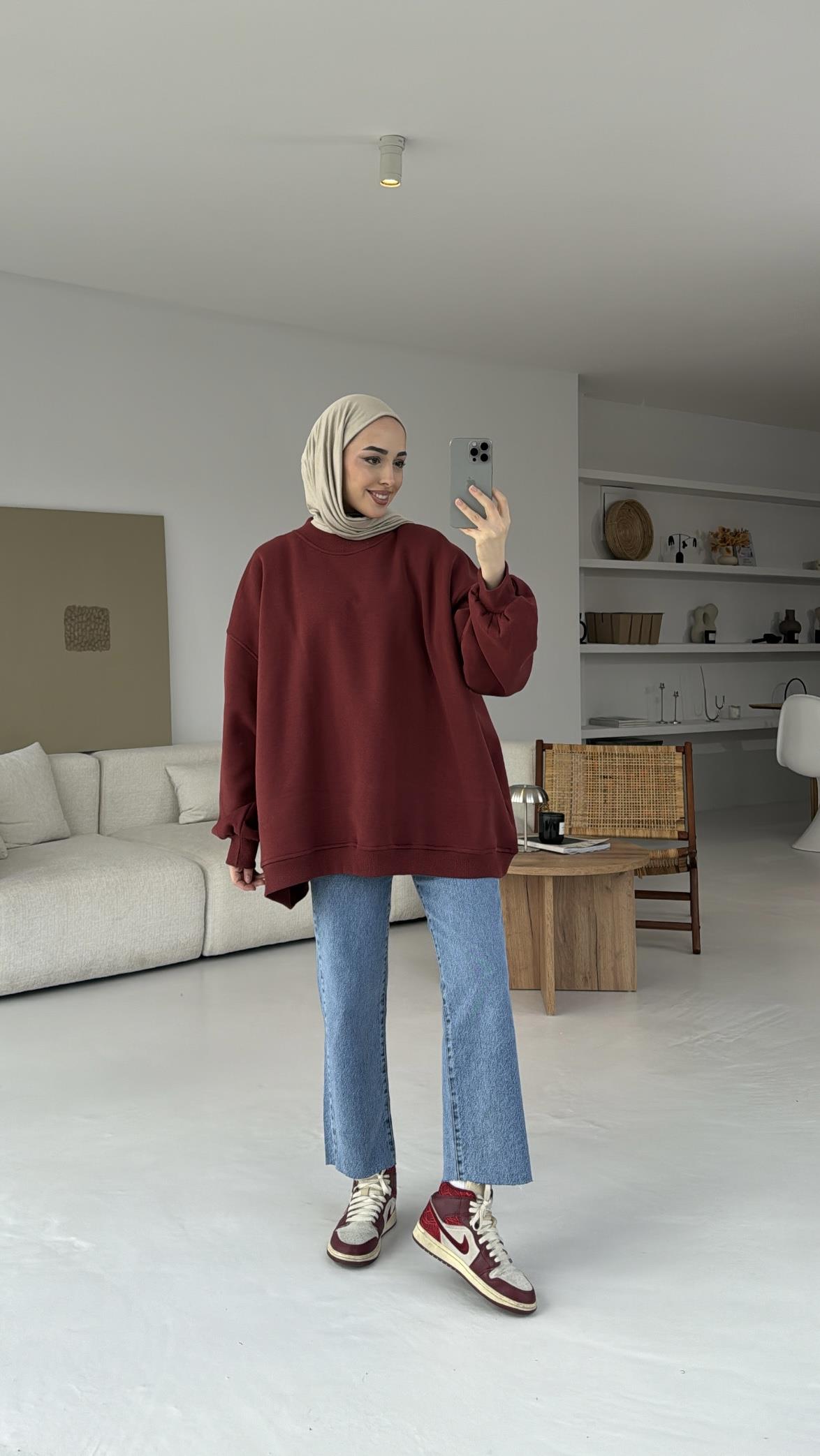 Oversize Üç İplik Sweatshirt