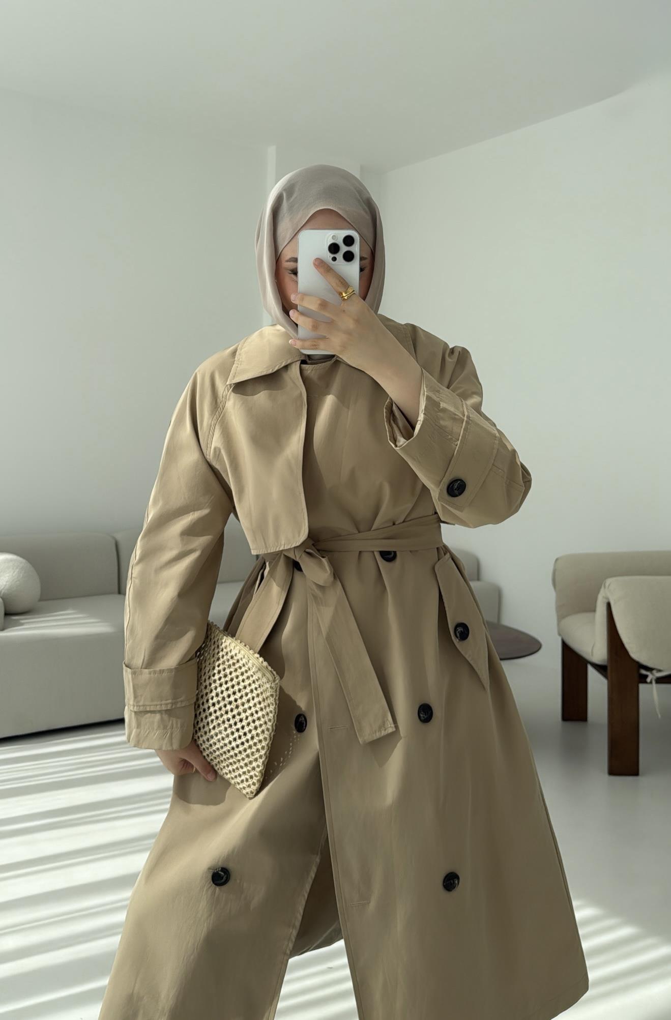 Kuşaklı Premium Trençkot