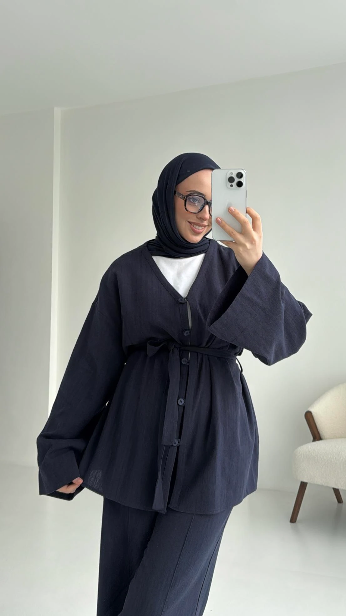 Bağcıklı Buluz Takım Lacivert