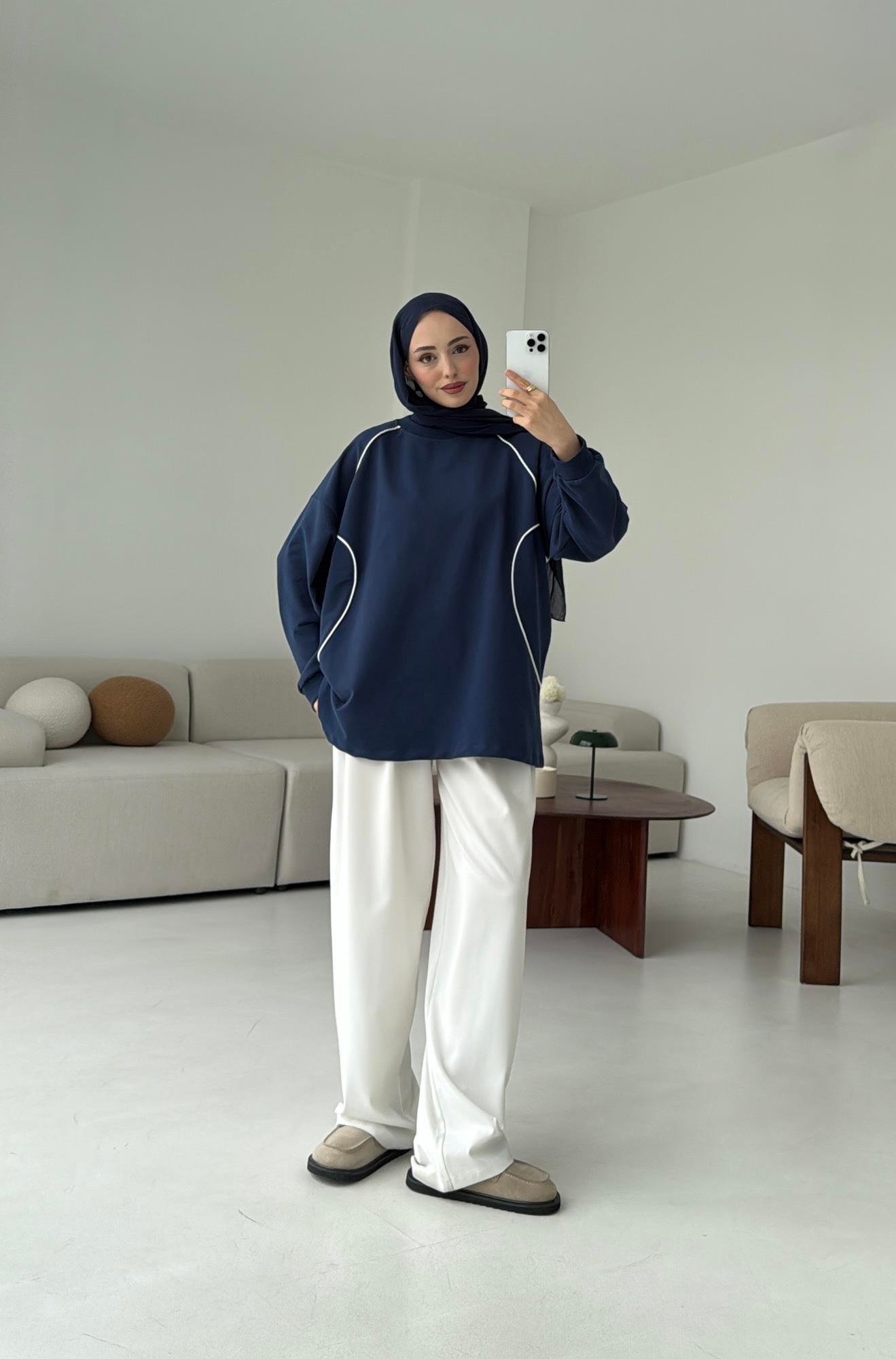 Biyeli Sweat Lacivert