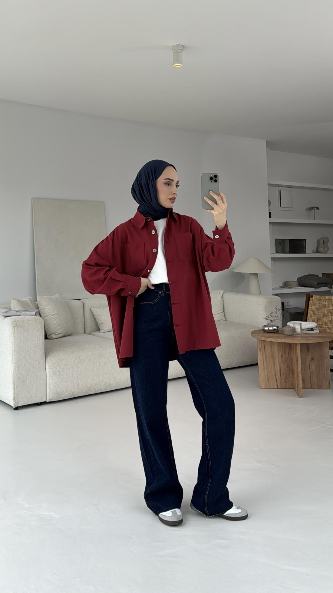 Apero Baskılı Gabardin Ceket Bordo