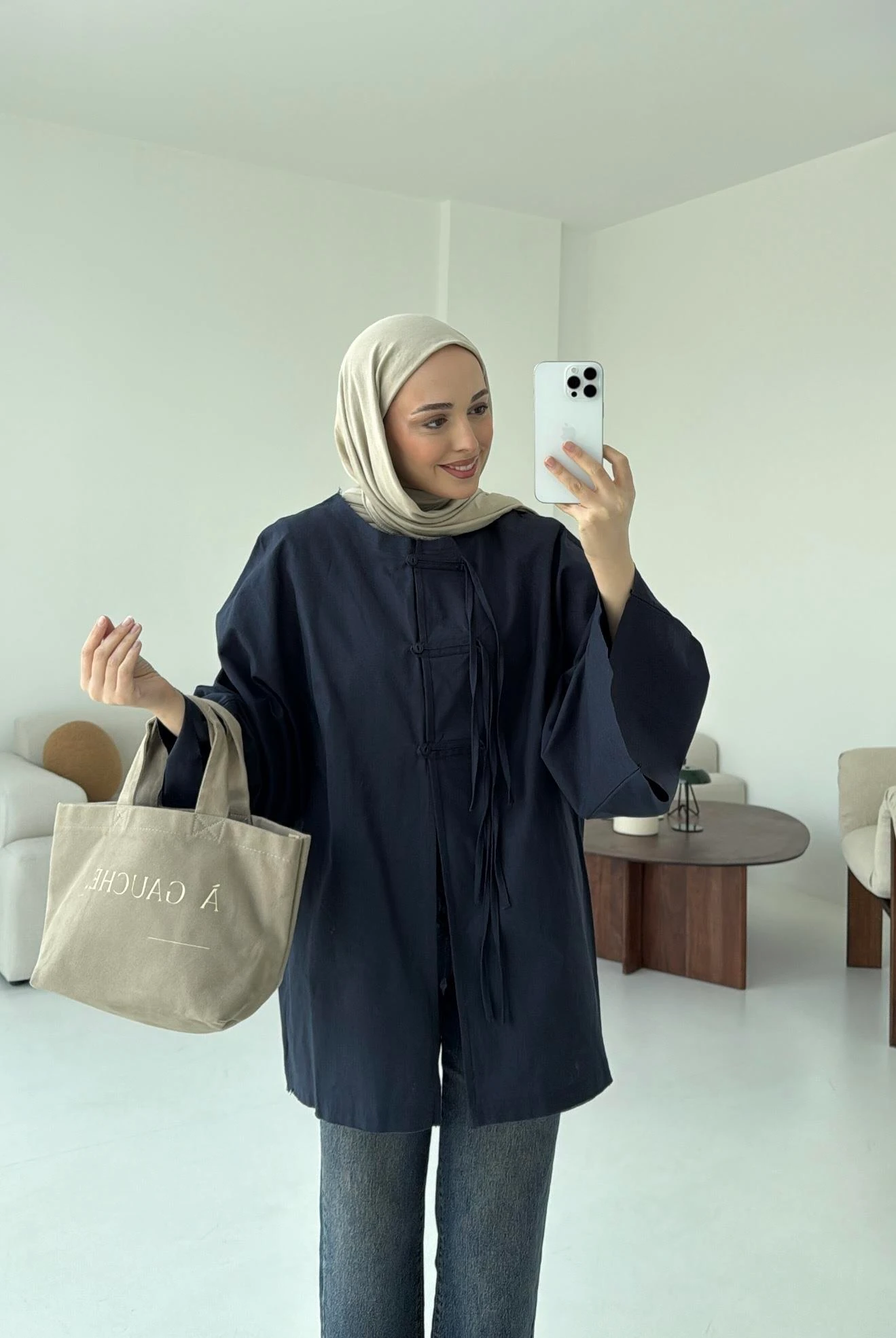 Geniş Kol Kimono Lacivert