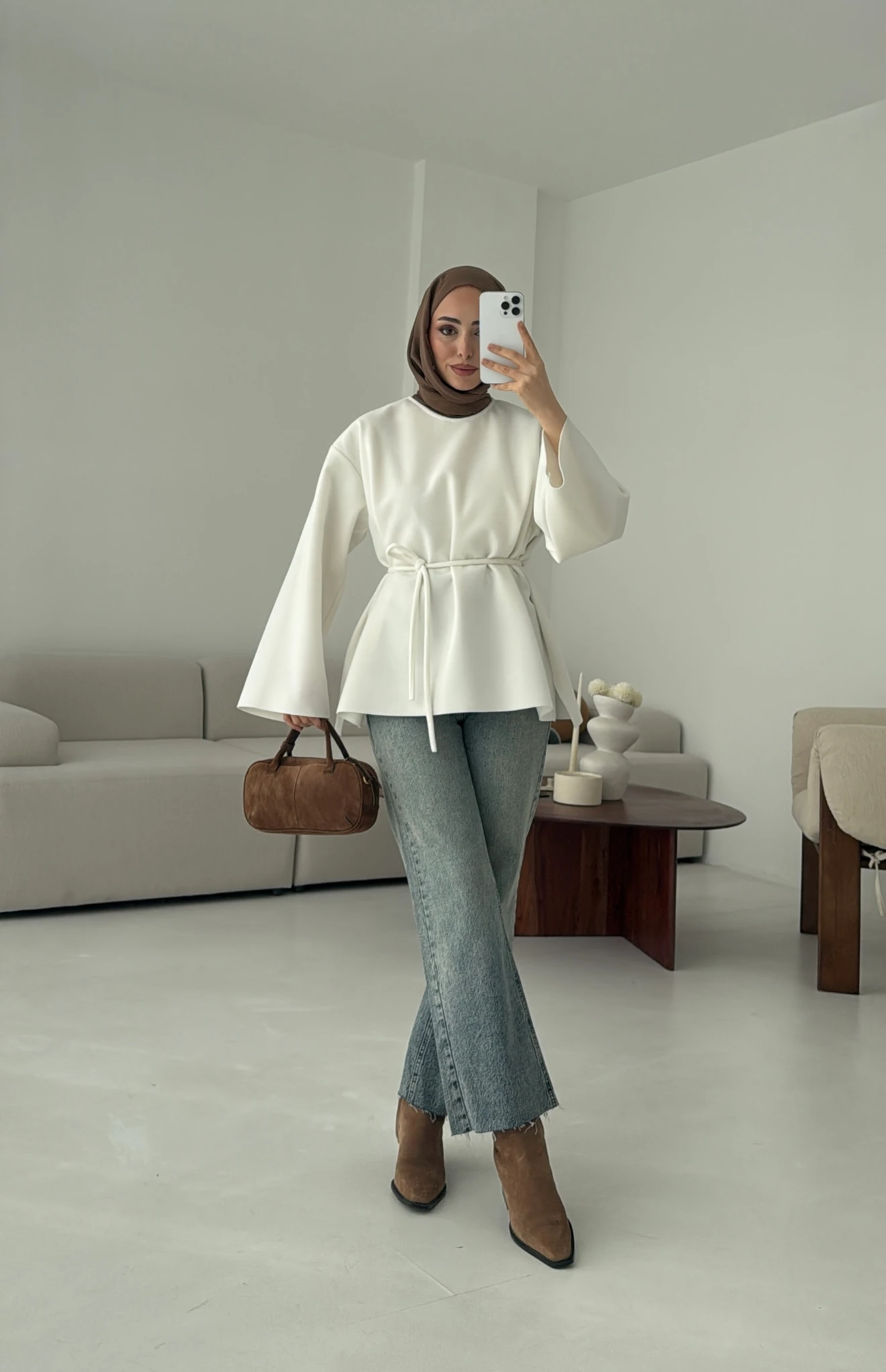 Tok Kumaş Bluz Beyaz