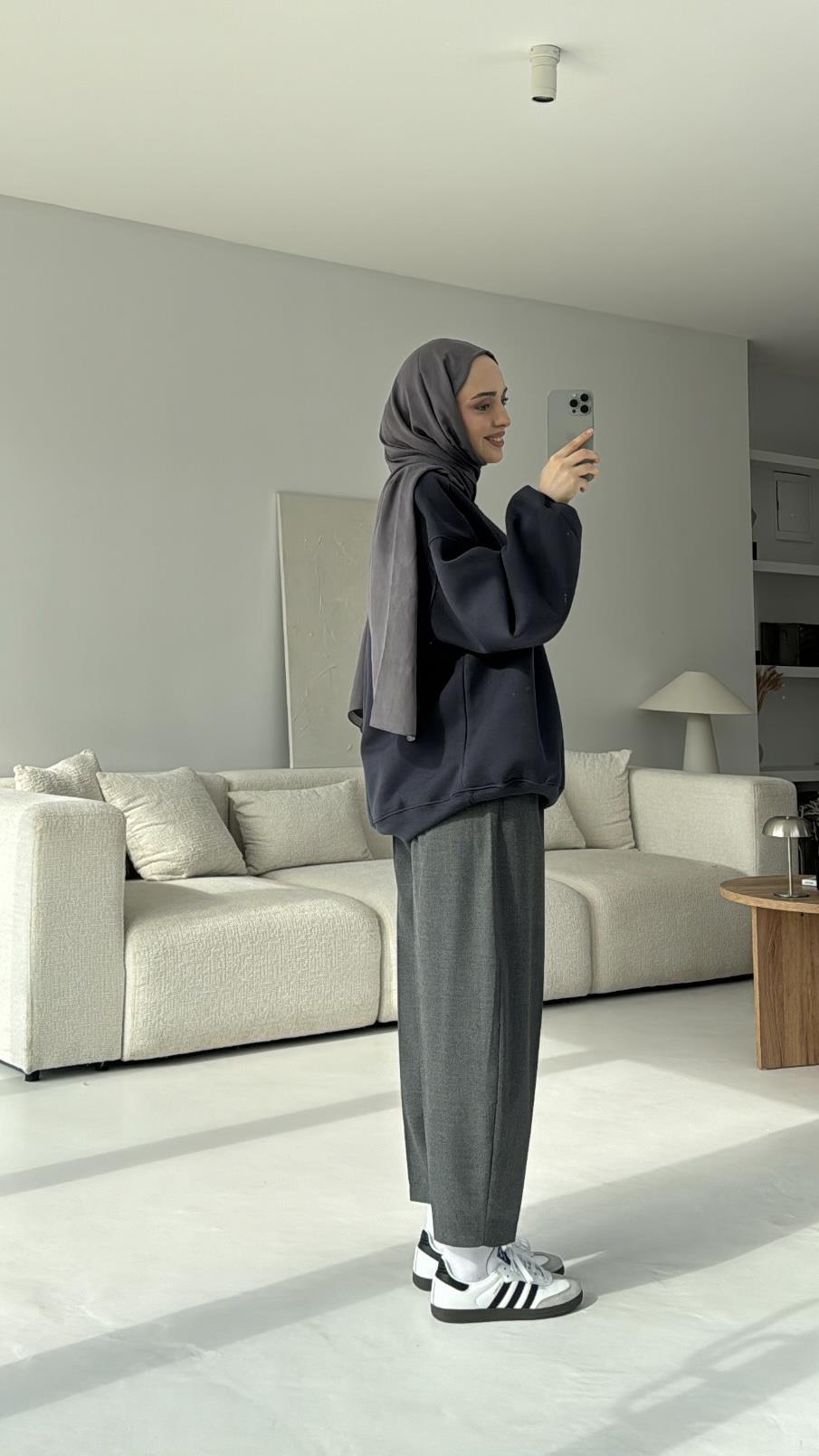 Oversize Antrasit Sweatshırt