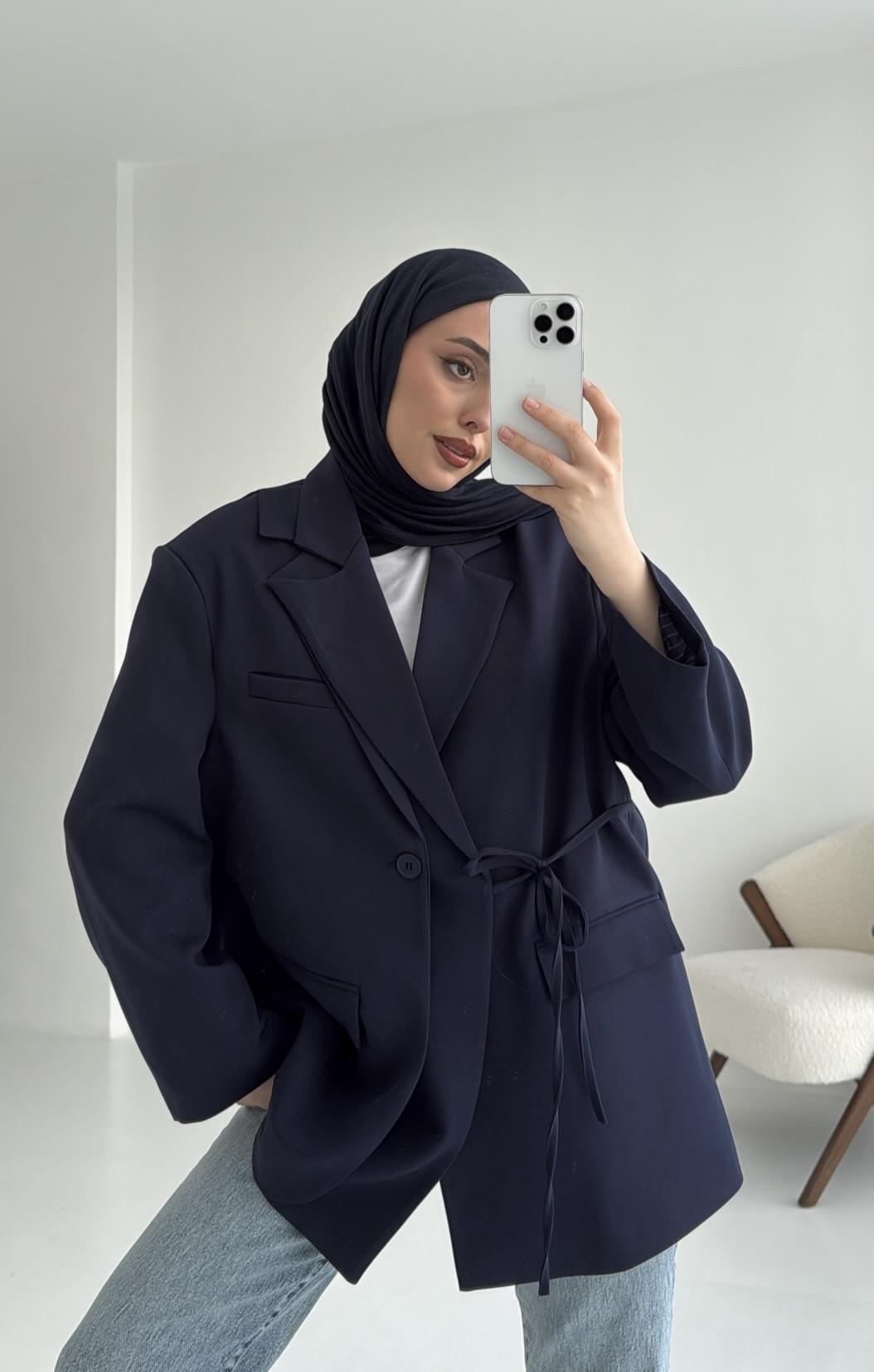 Tasarım Blazer Ceket Lacivert