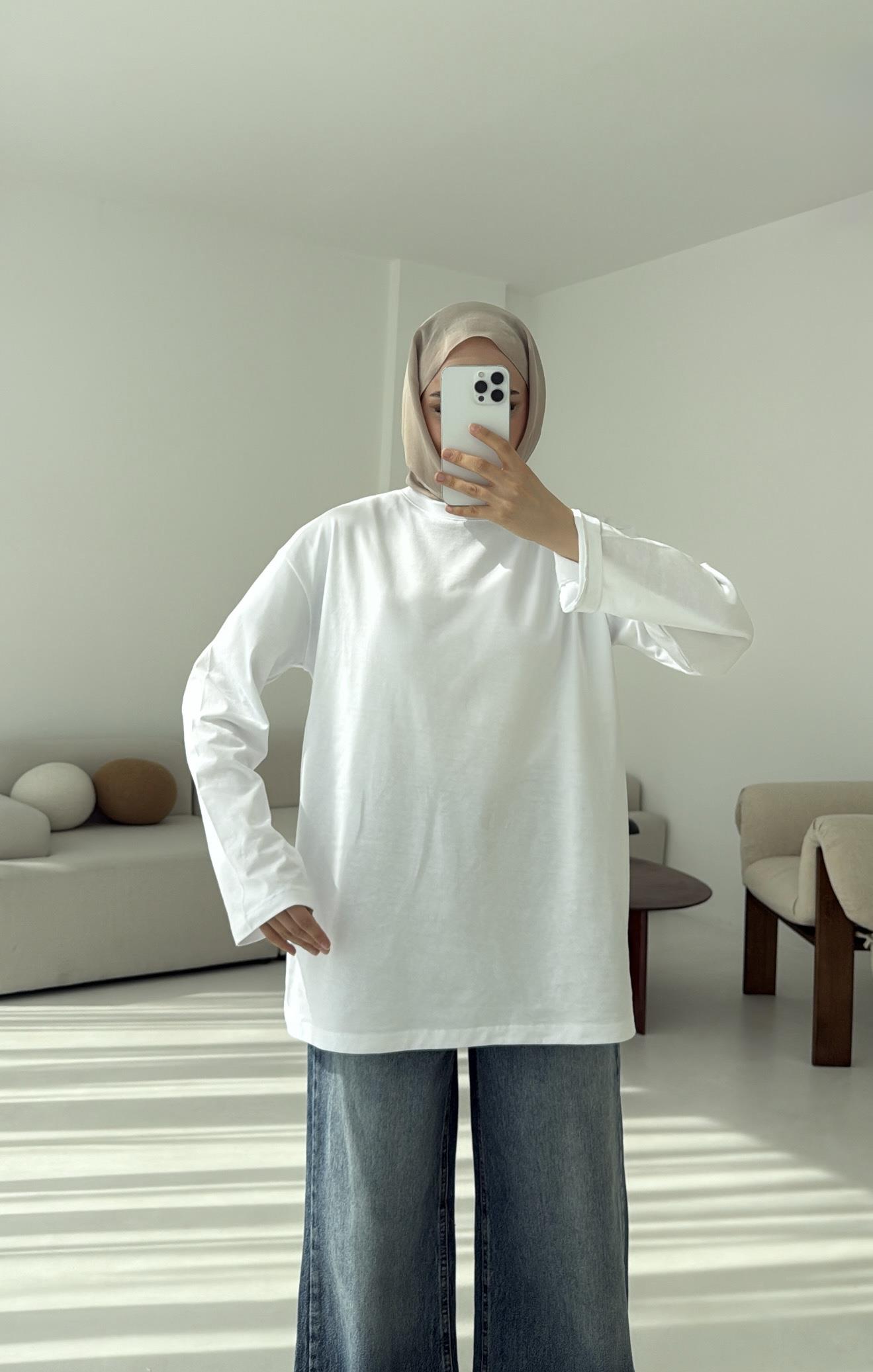 Basıc Sweatshirt Beyaz