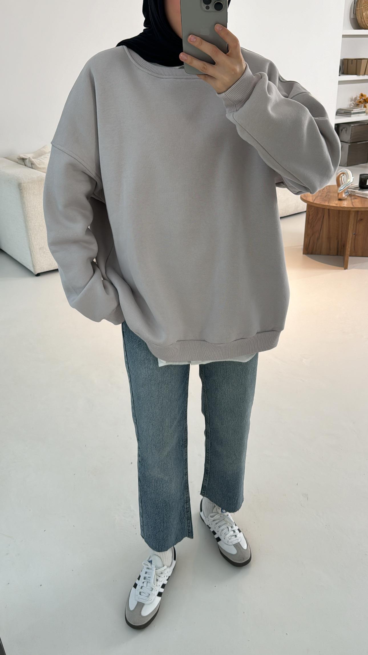 ZR Basıc Sweatshirt Gri