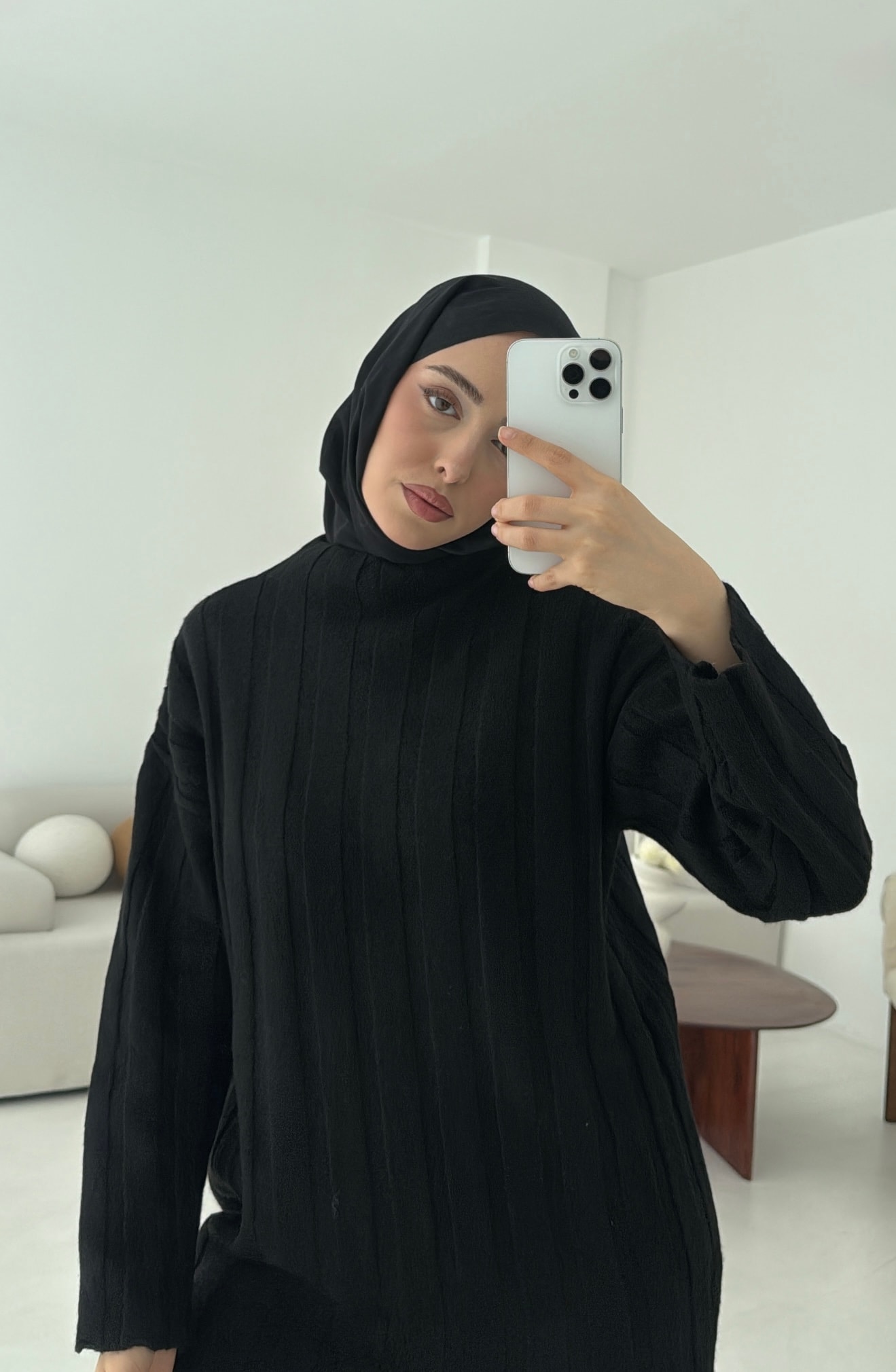 Fitilli Triko Kazak Siyah