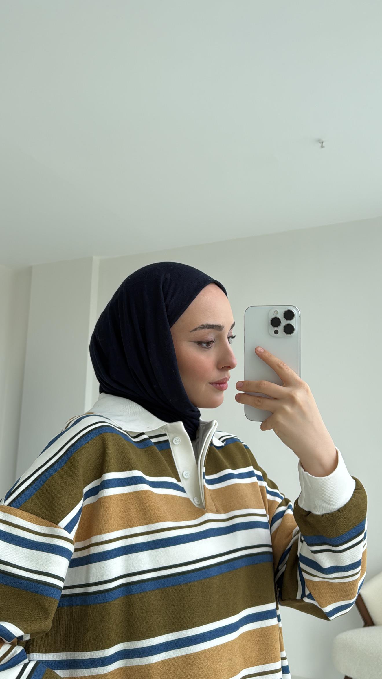 Polo Yaka Yeşil Sweatshirt