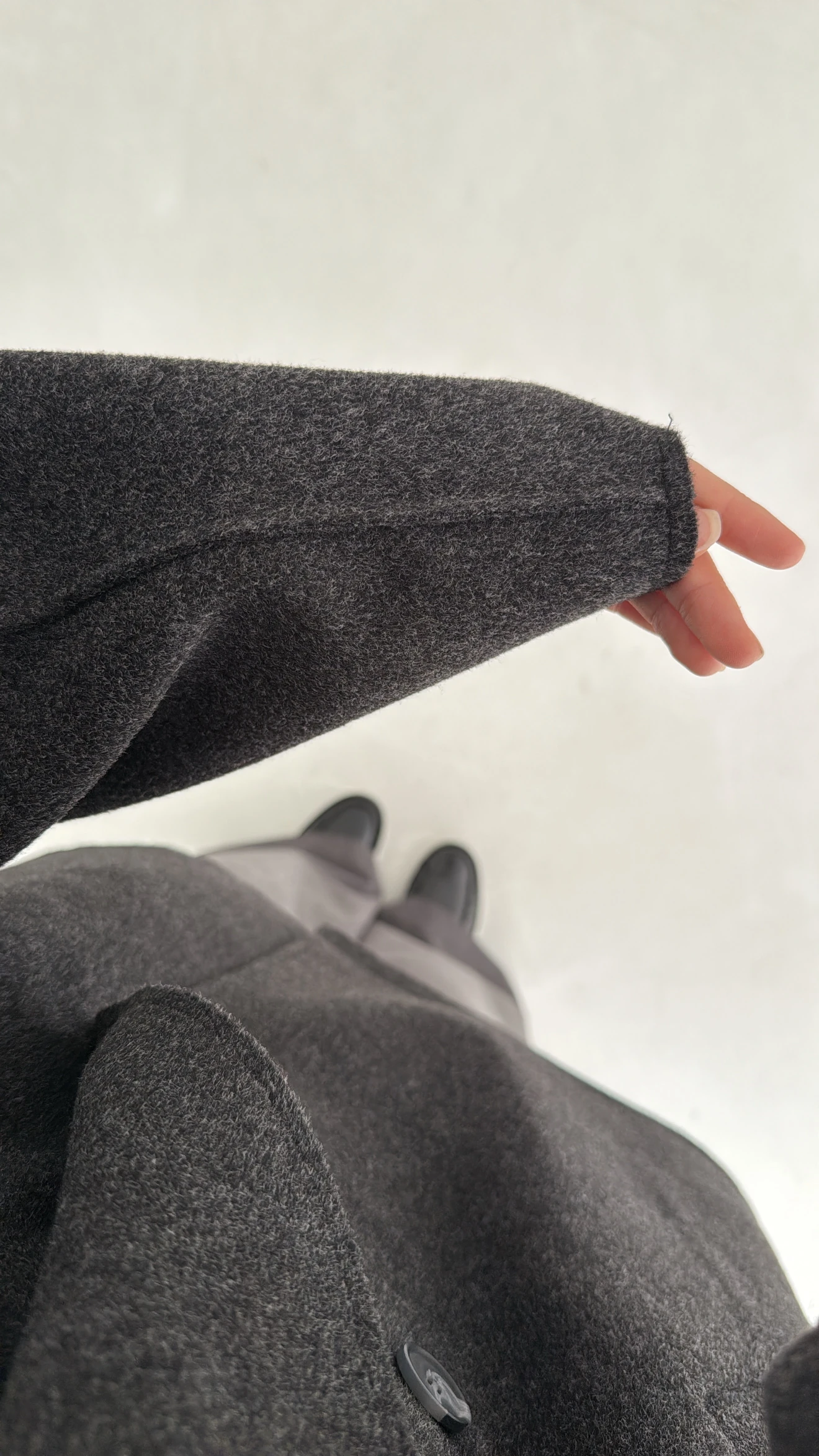 Yumuşak Şal Yaka Kaban Antrasit