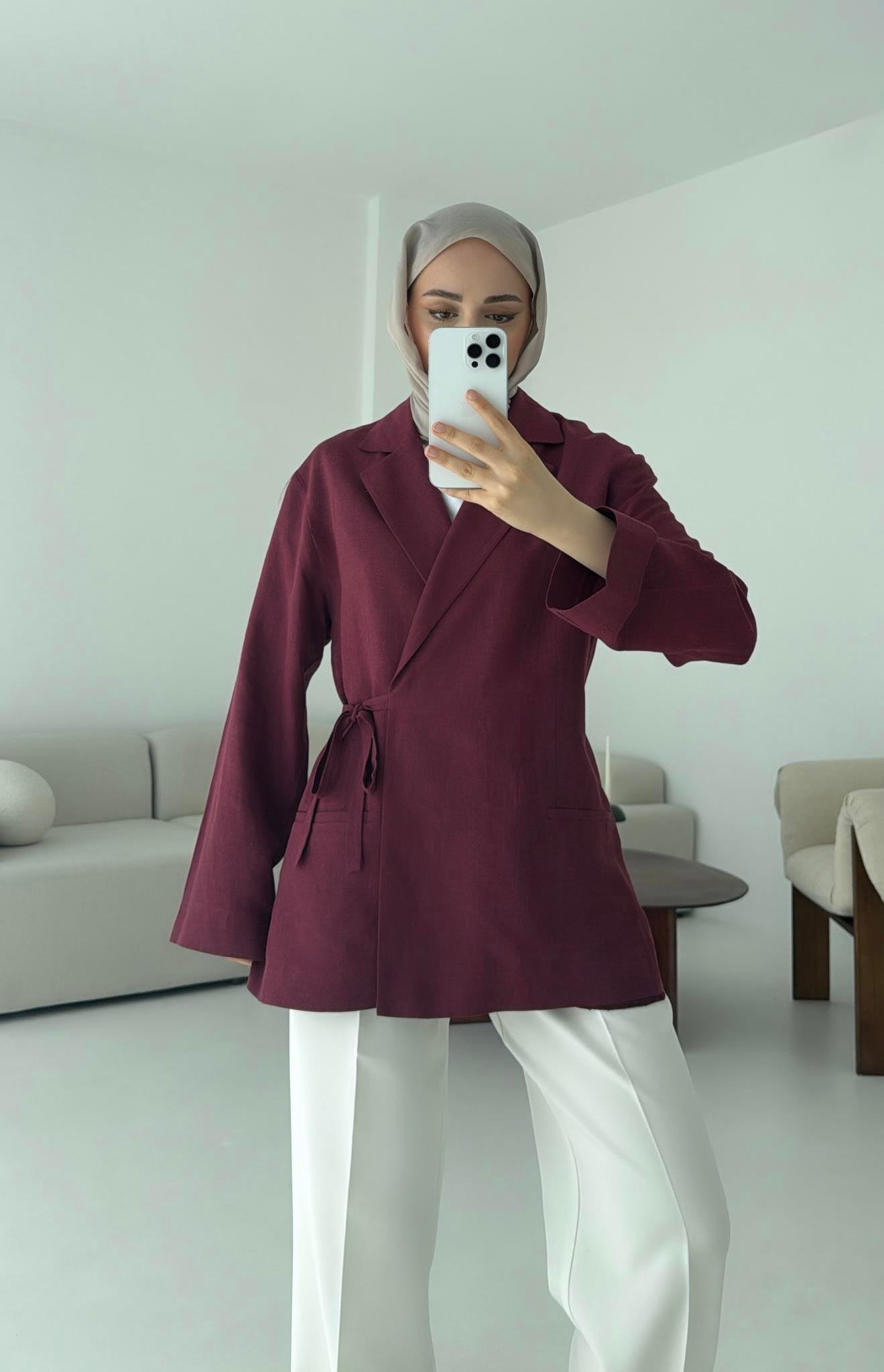 Yazlık Bordo Ceket